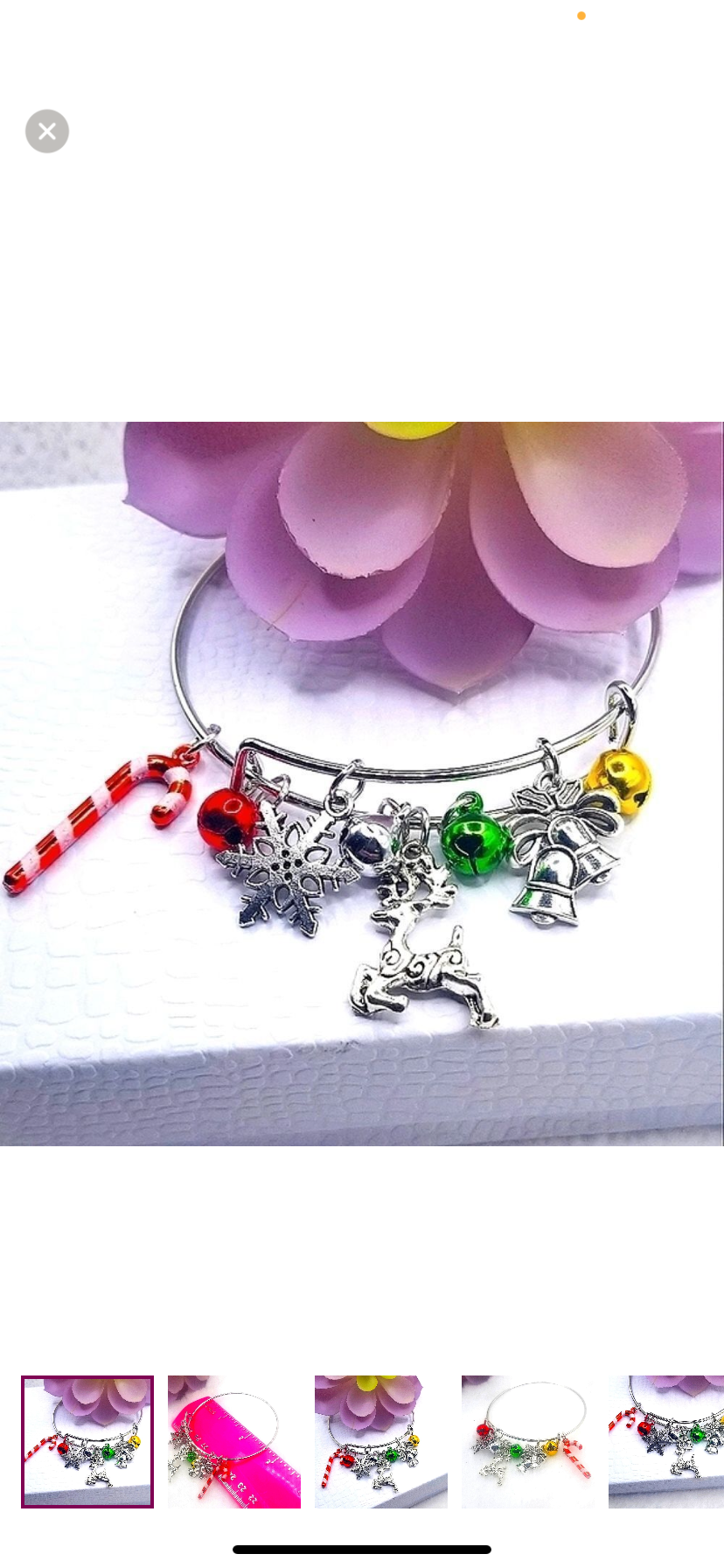 NWT Silver Christmas Charm Bangle Bracelet - Holiday Jewelry
