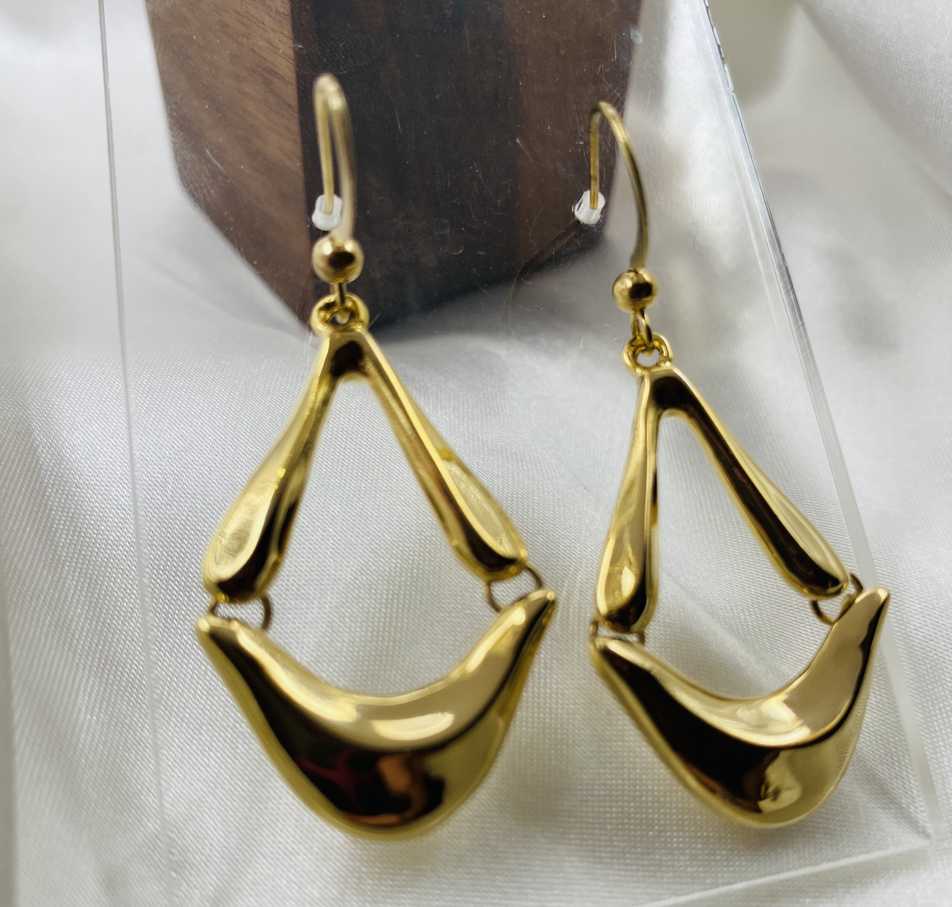 Gold Abstract Dangle Earrings - NWT