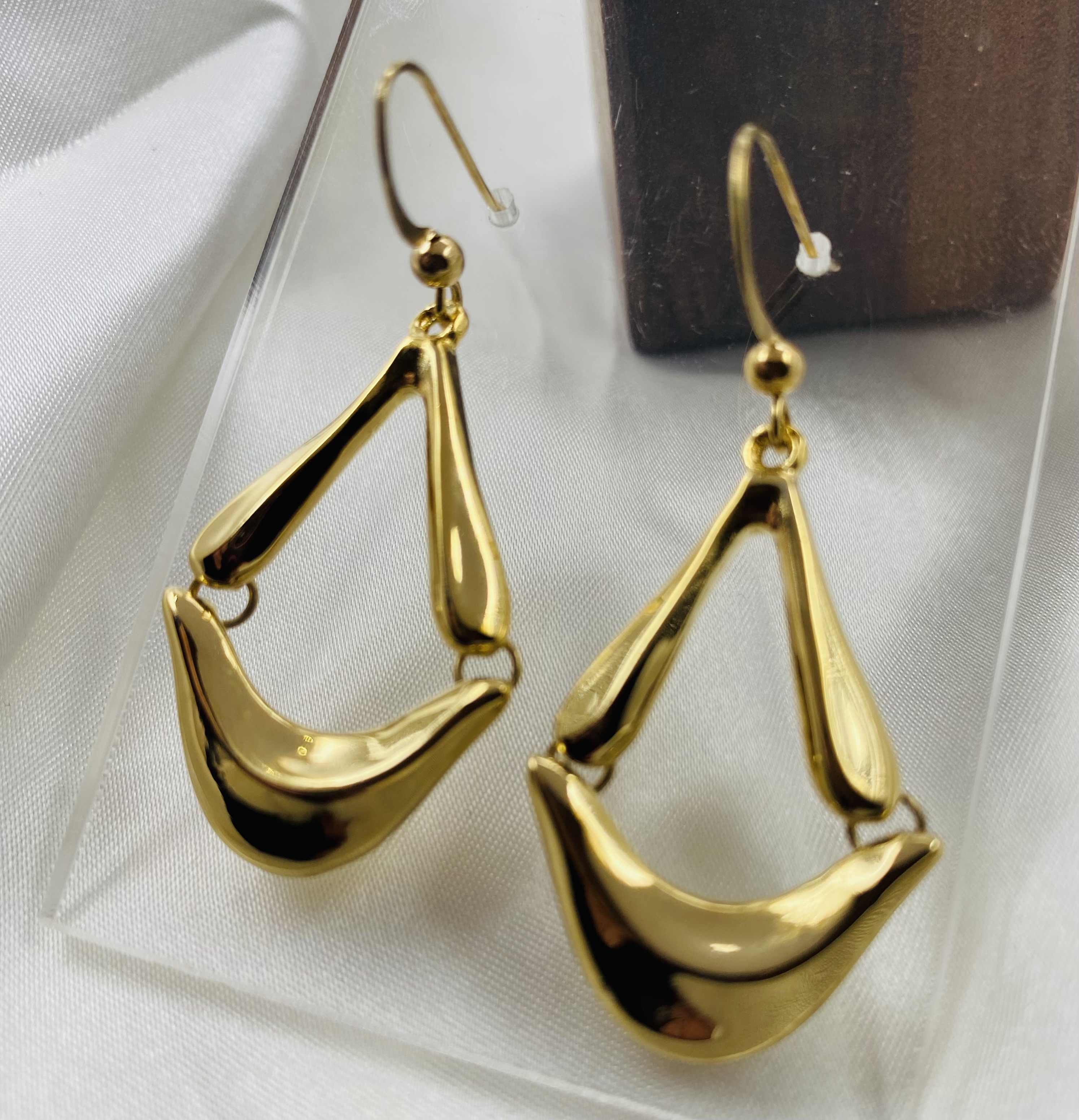 Image 3 for Gold Abstract Dangle Earrings - NWT