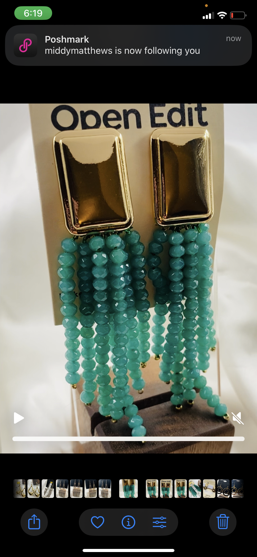 Open Edit Teal Beaded Tassel Earrings - NWT