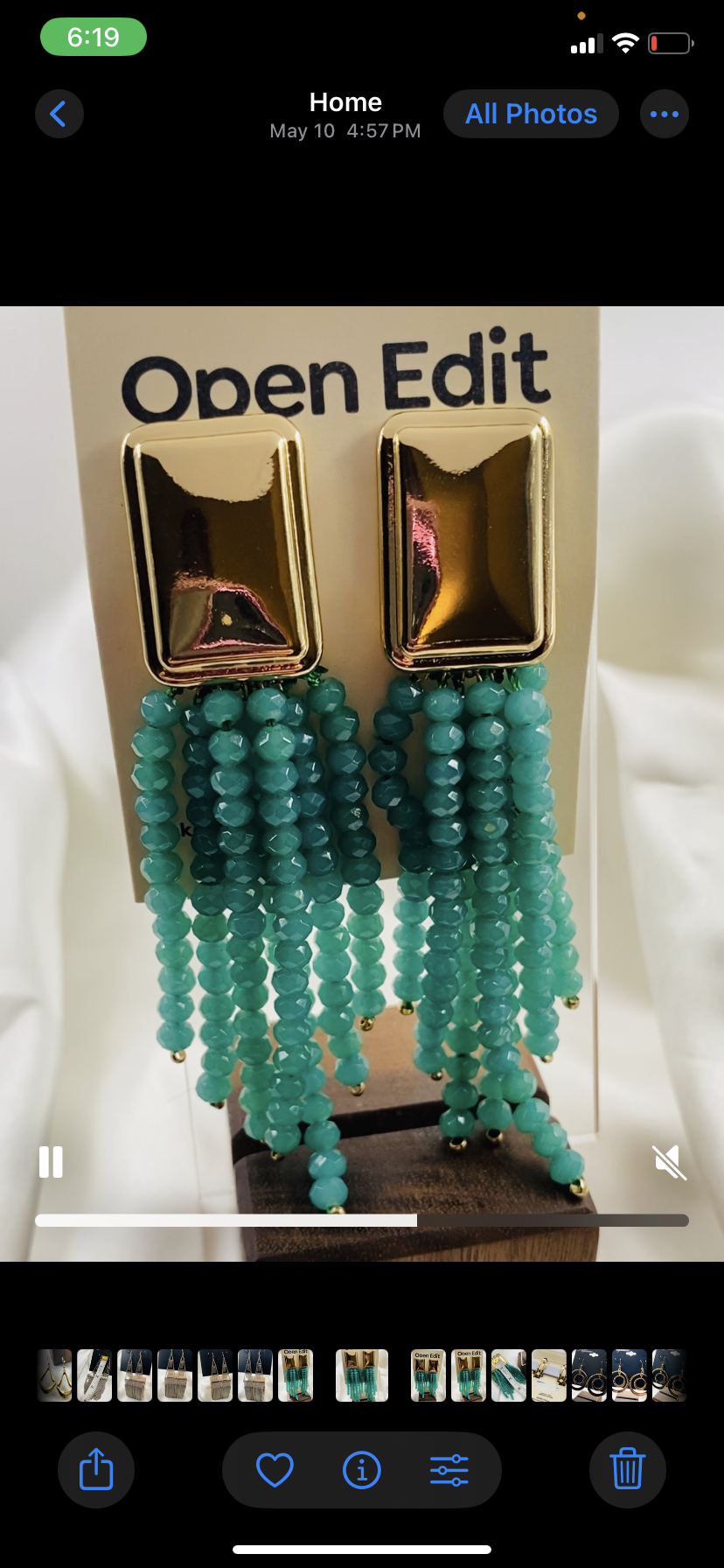 Image 2 for Open Edit Teal Beaded Tassel Earrings - NWT