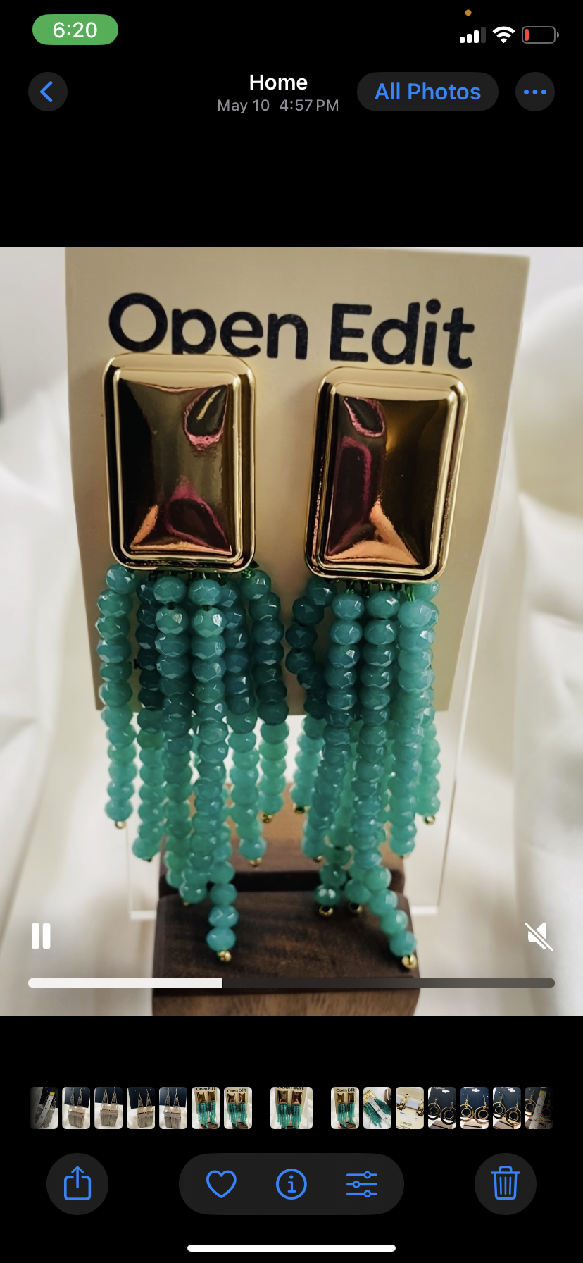 Image 5 for Open Edit Teal Beaded Tassel Earrings - NWT