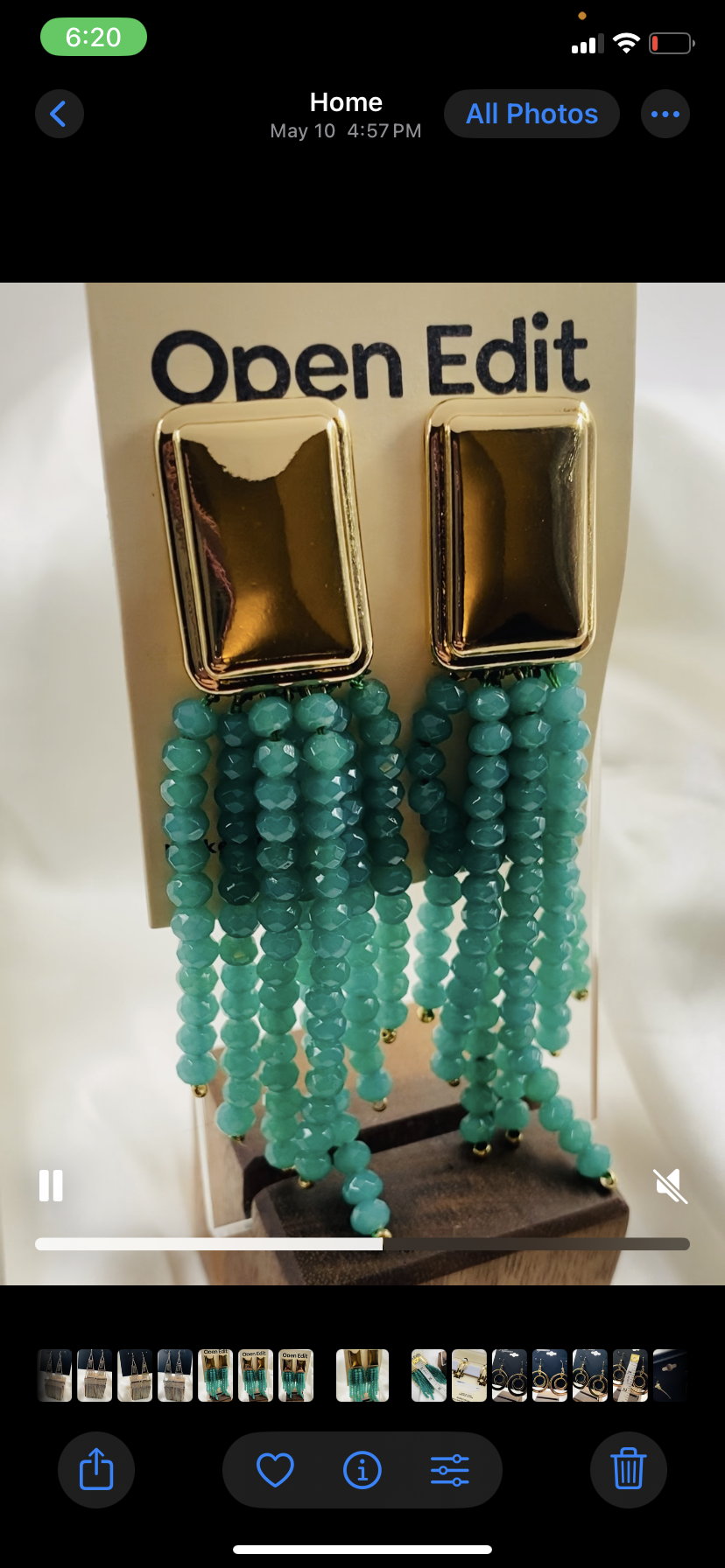 Image 4 for Open Edit Teal Beaded Tassel Earrings - NWT
