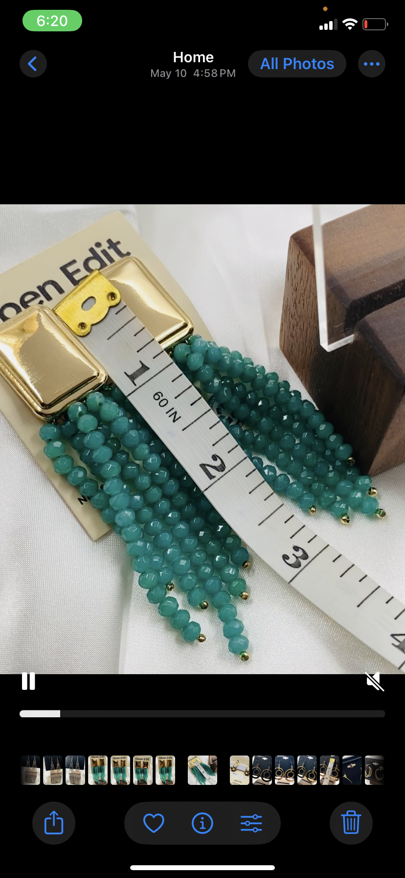 Image 3 for Open Edit Teal Beaded Tassel Earrings - NWT