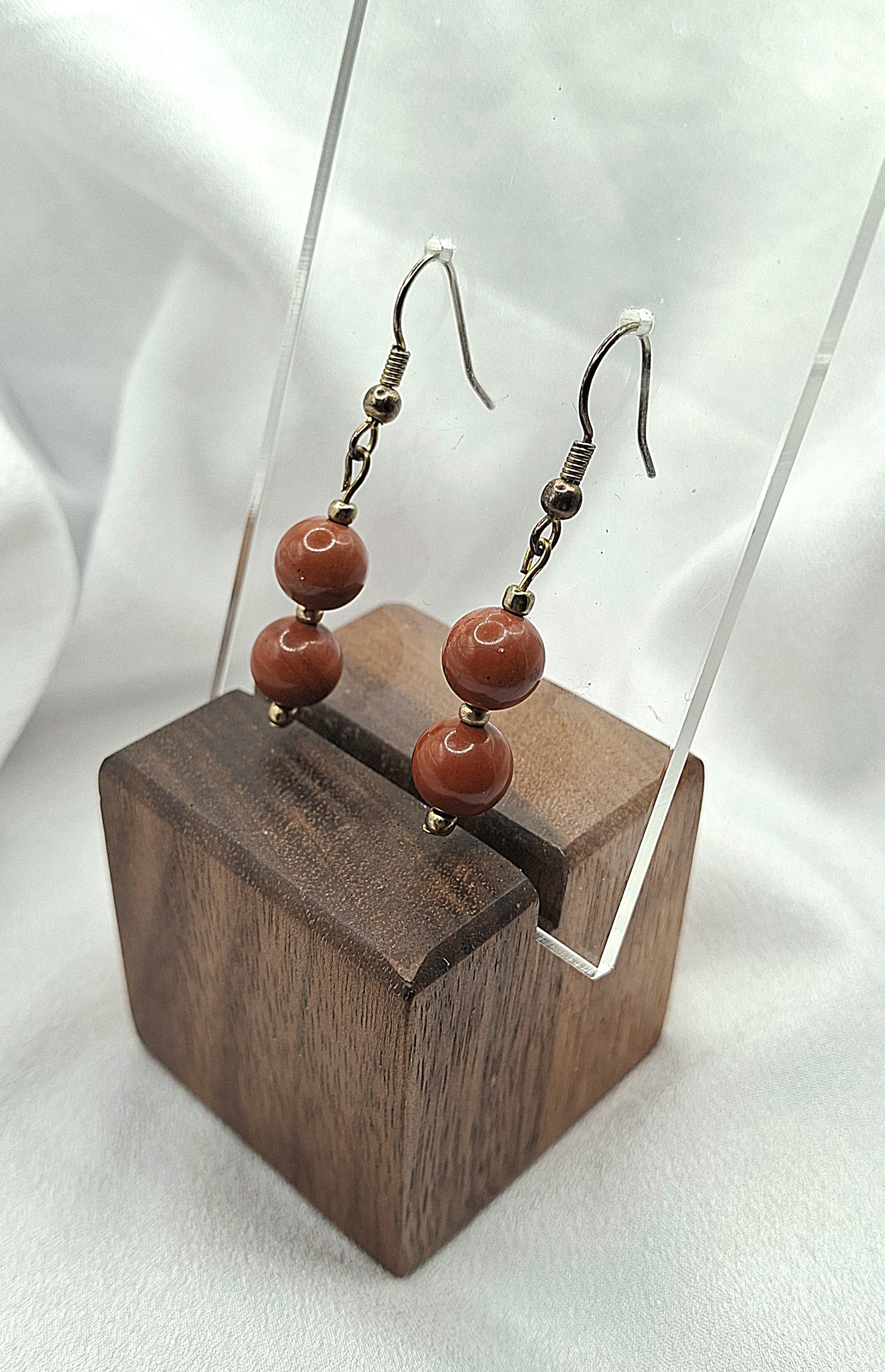 Vintage Red Stone Dangle Earrings - Boho Chic Jewelry