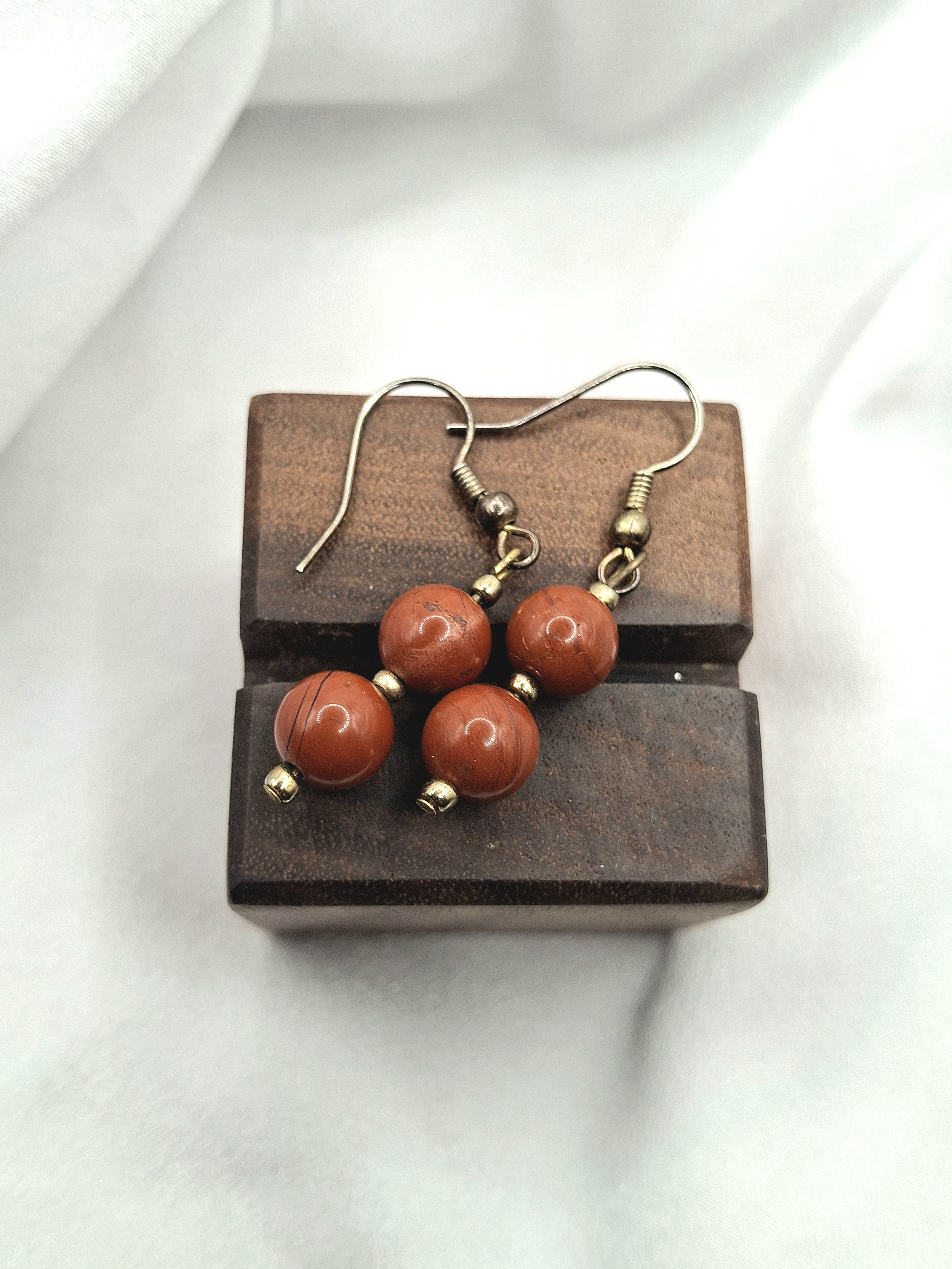 Image 5 for Vintage Red Stone Dangle Earrings - Boho Chic Jewelry