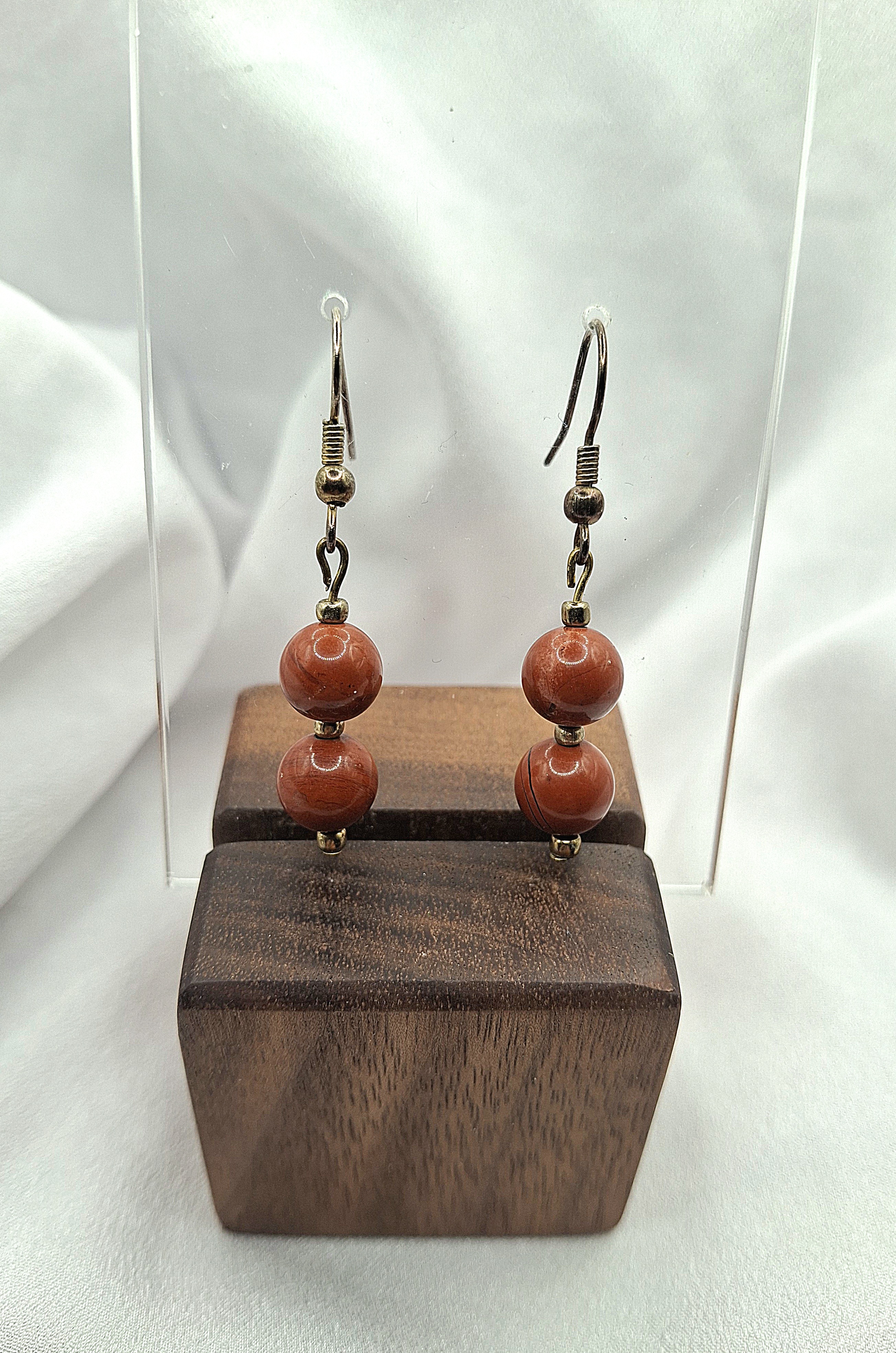Image 6 for Vintage Red Stone Dangle Earrings - Boho Chic Jewelry