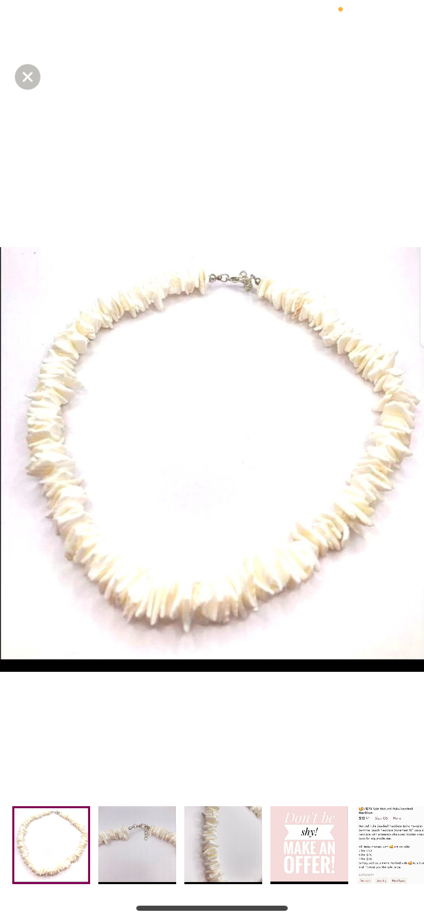 White Shell Choker Necklace - NWT