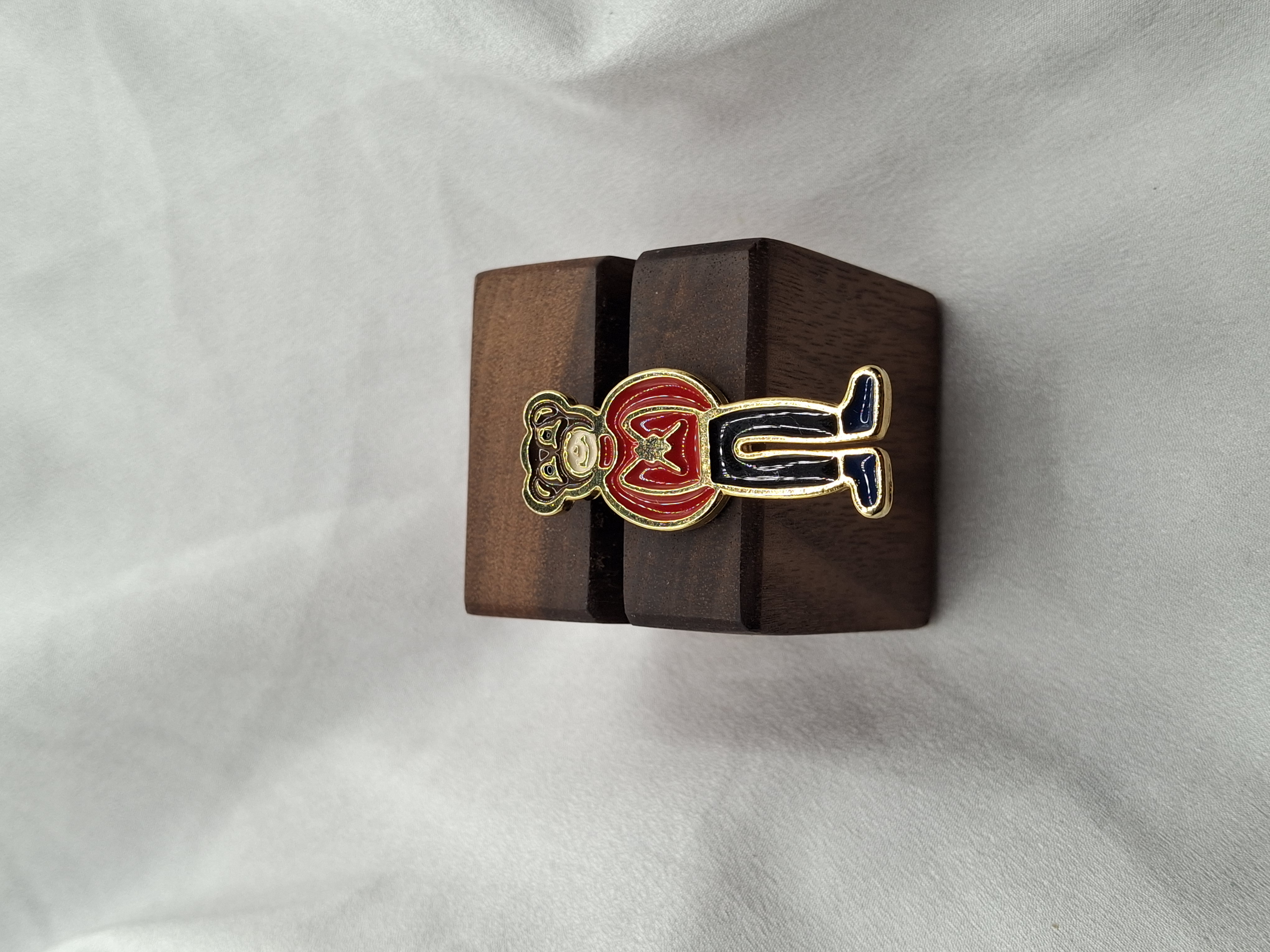 Vintage Enamel Bear Guard Pin - Collectible Jewelry