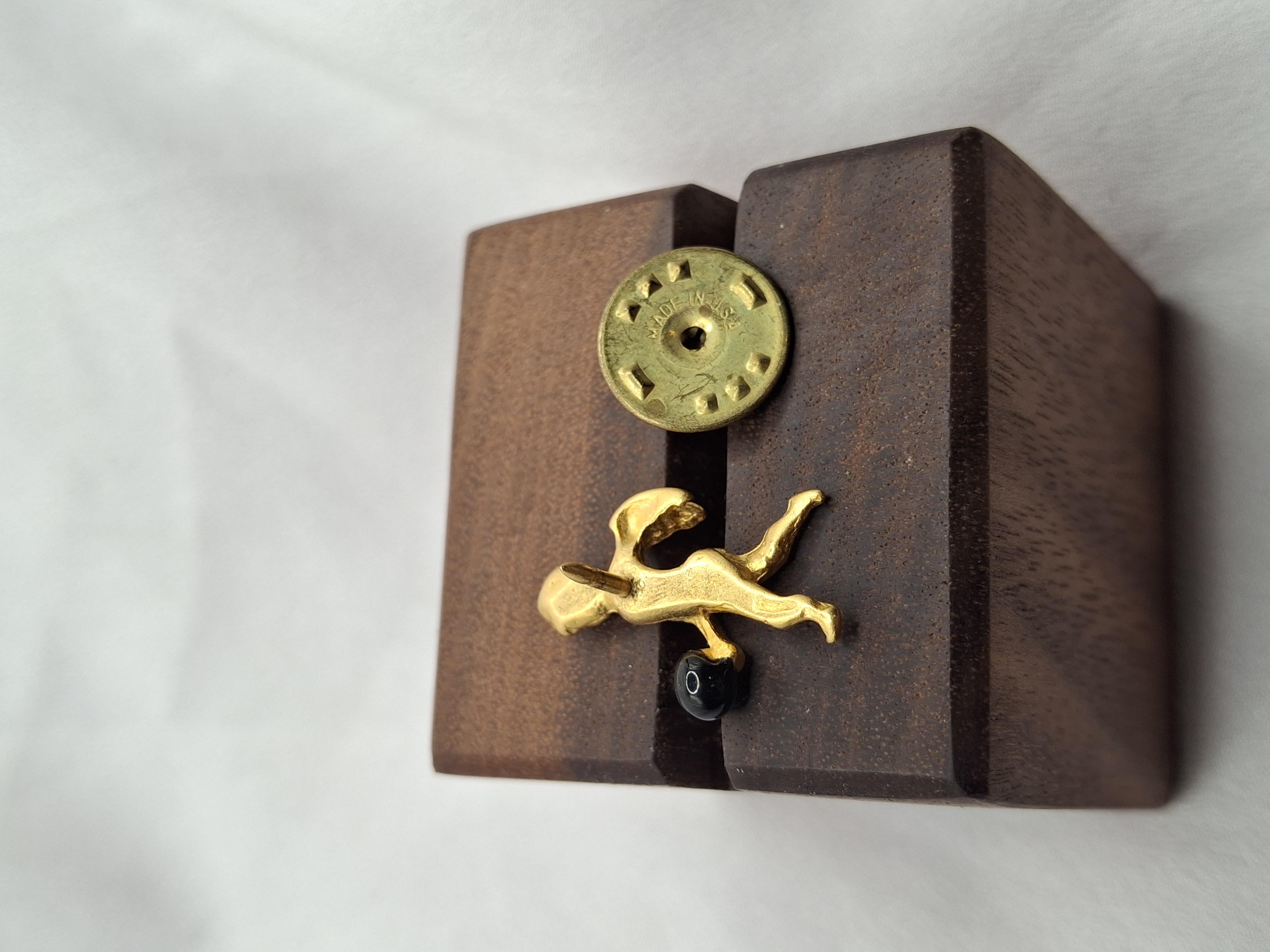 Image 6 for Unique Vintage Cherub & Onyx Pin