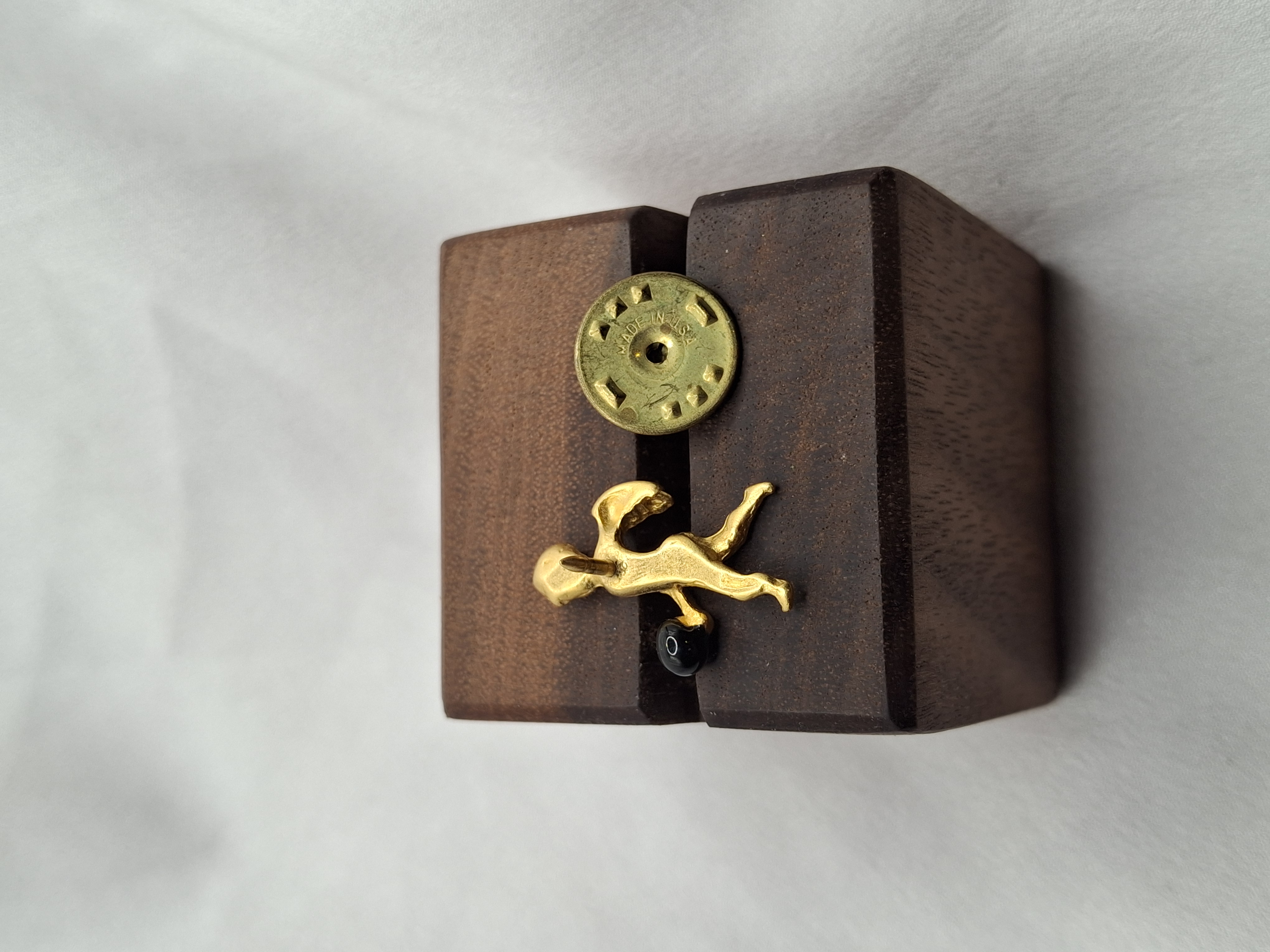 Image 4 for Unique Vintage Cherub & Onyx Pin