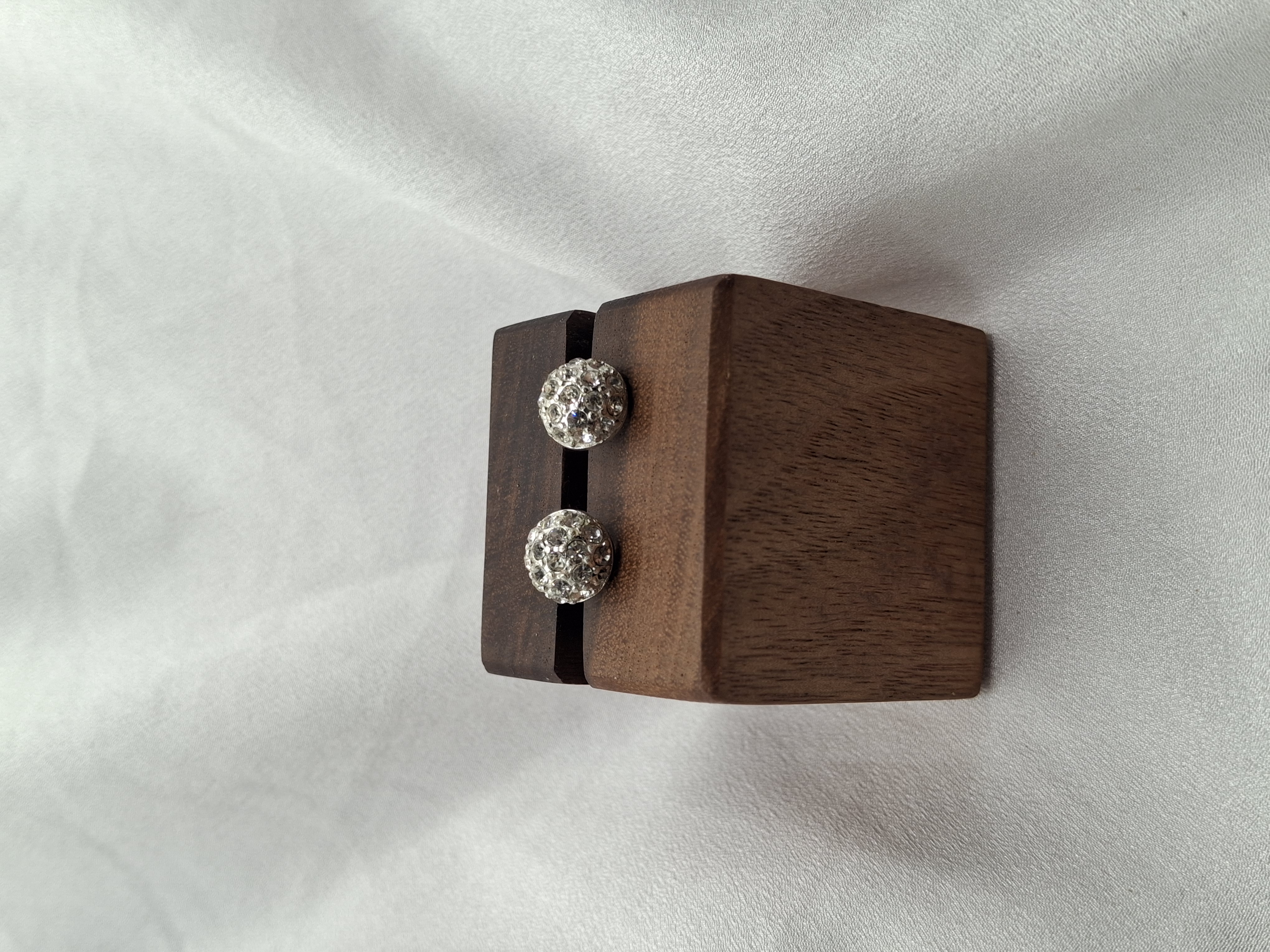 Image 6 for Vintage Silver Toned Sparkling Rhinestone Ball Stud Earrings