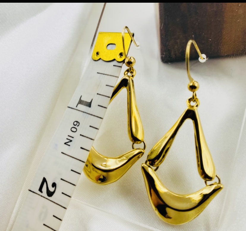 Image 3 for Gold Statement Dangle Earrings - NWT
