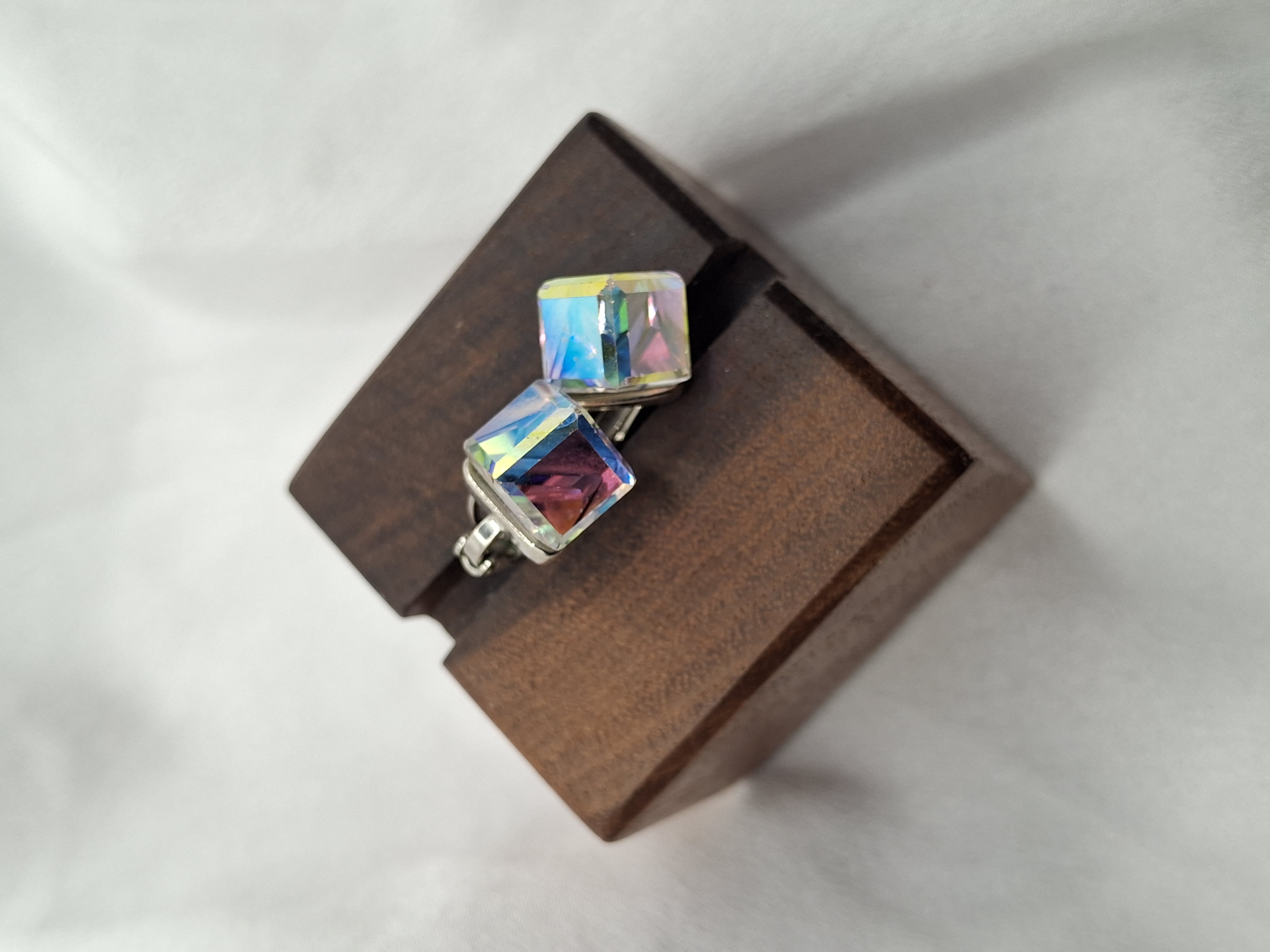 Image 10 for Vintage Silver Cubic Zirconia Hoop Earrings