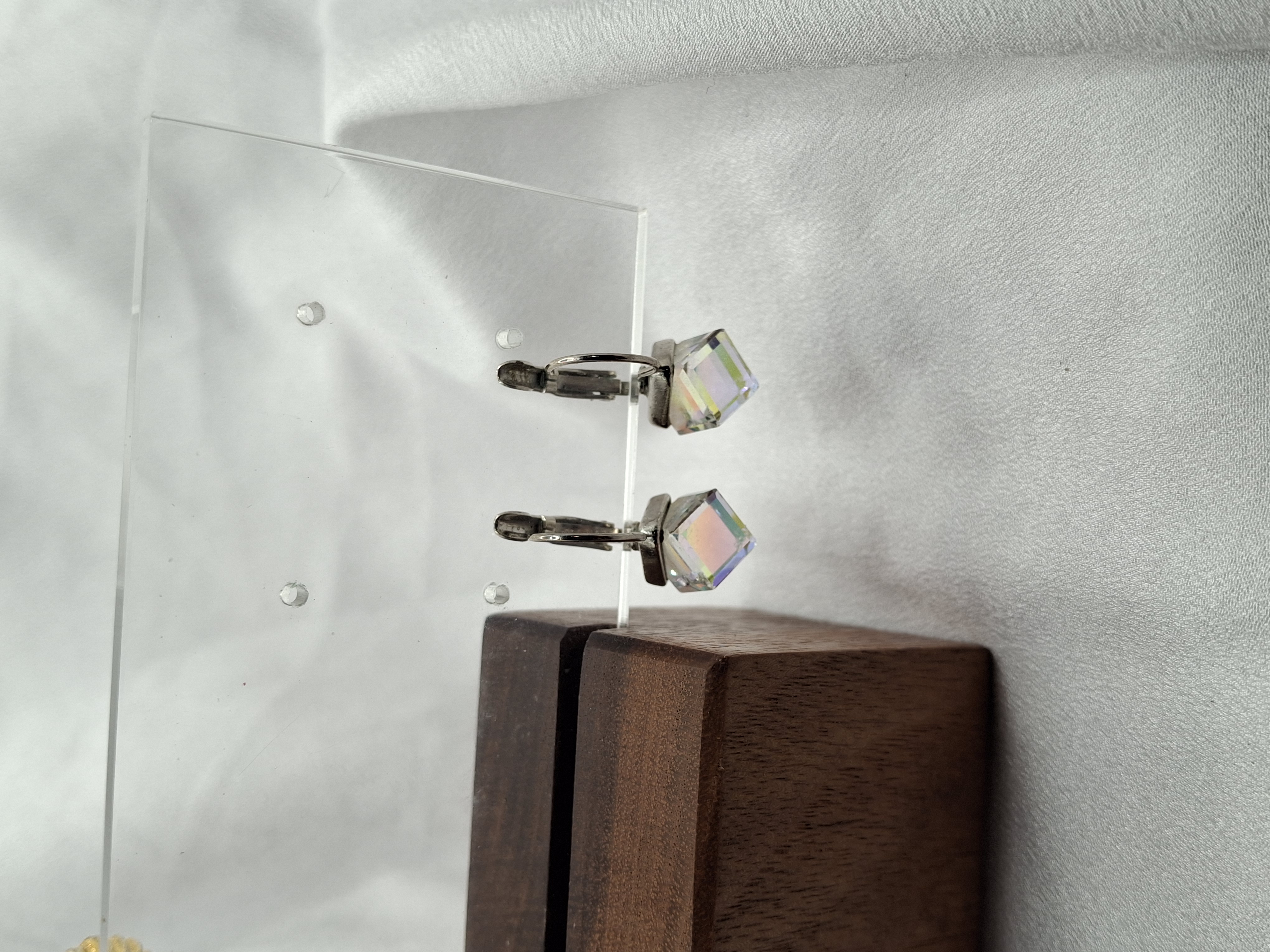 Image 8 for Vintage Silver Cubic Zirconia Hoop Earrings