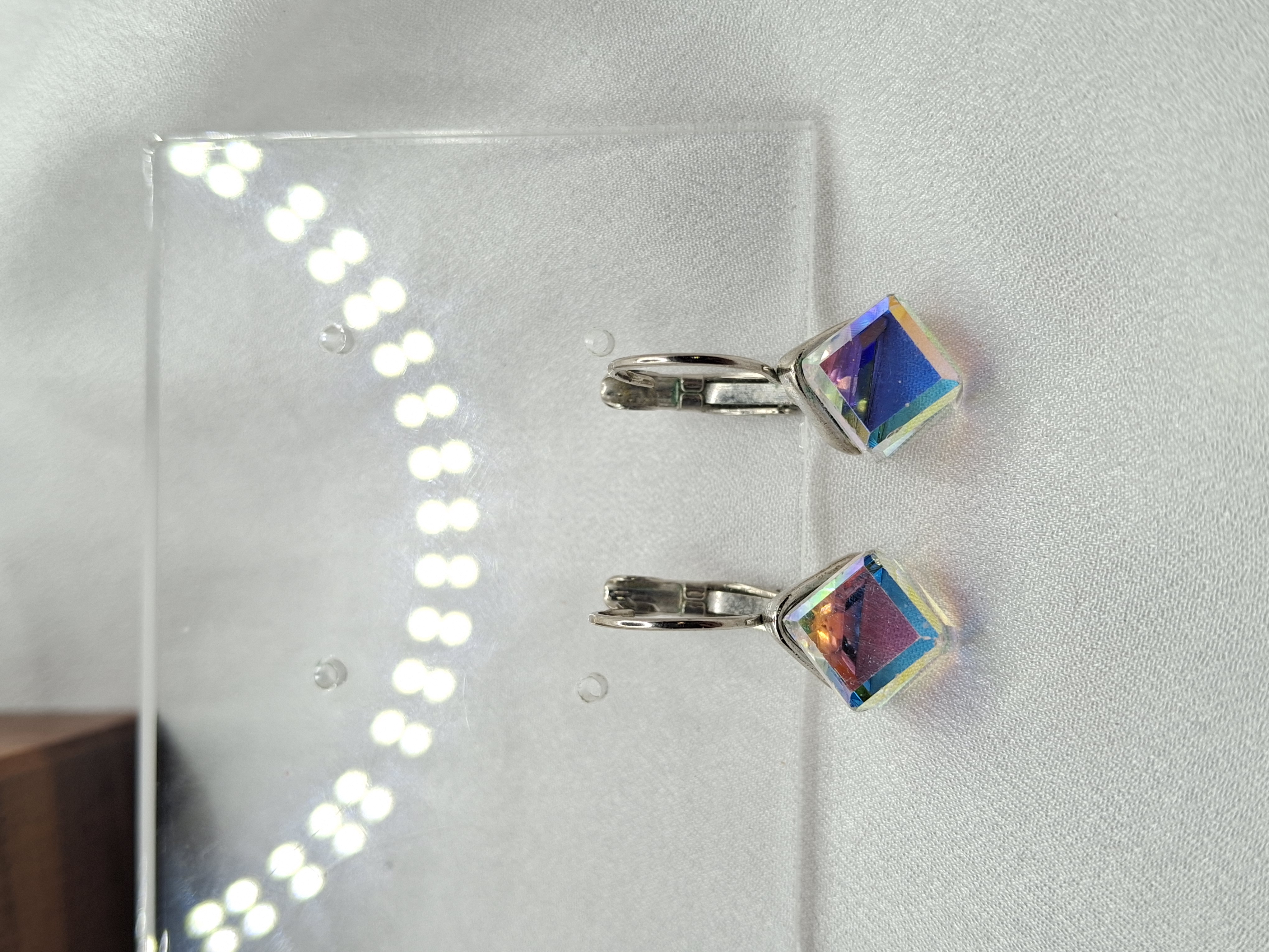 Image 4 for Vintage Silver Cubic Zirconia Hoop Earrings