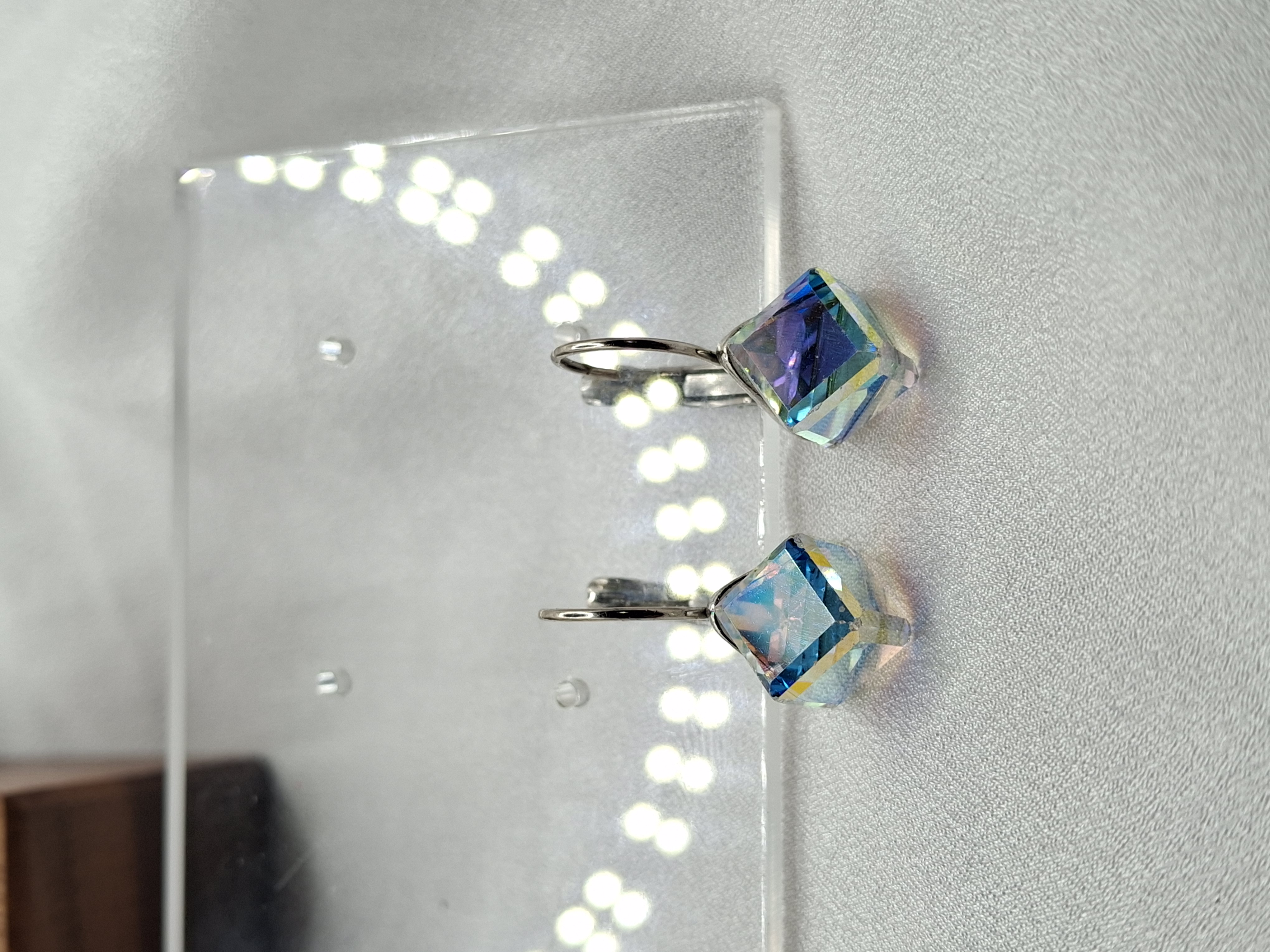 Image 3 for Vintage Silver Cubic Zirconia Hoop Earrings