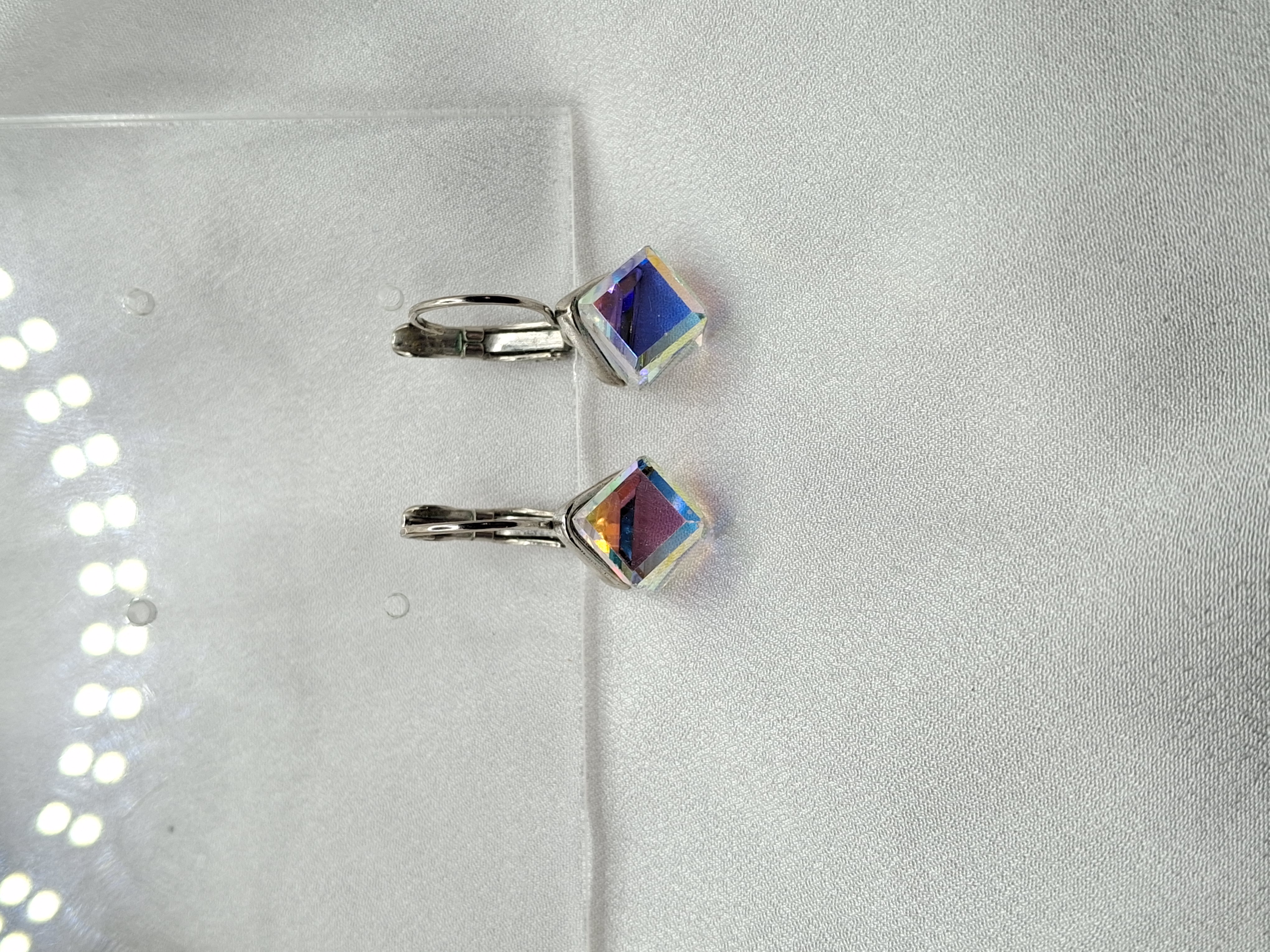 Image 2 for Vintage Silver Cubic Zirconia Hoop Earrings