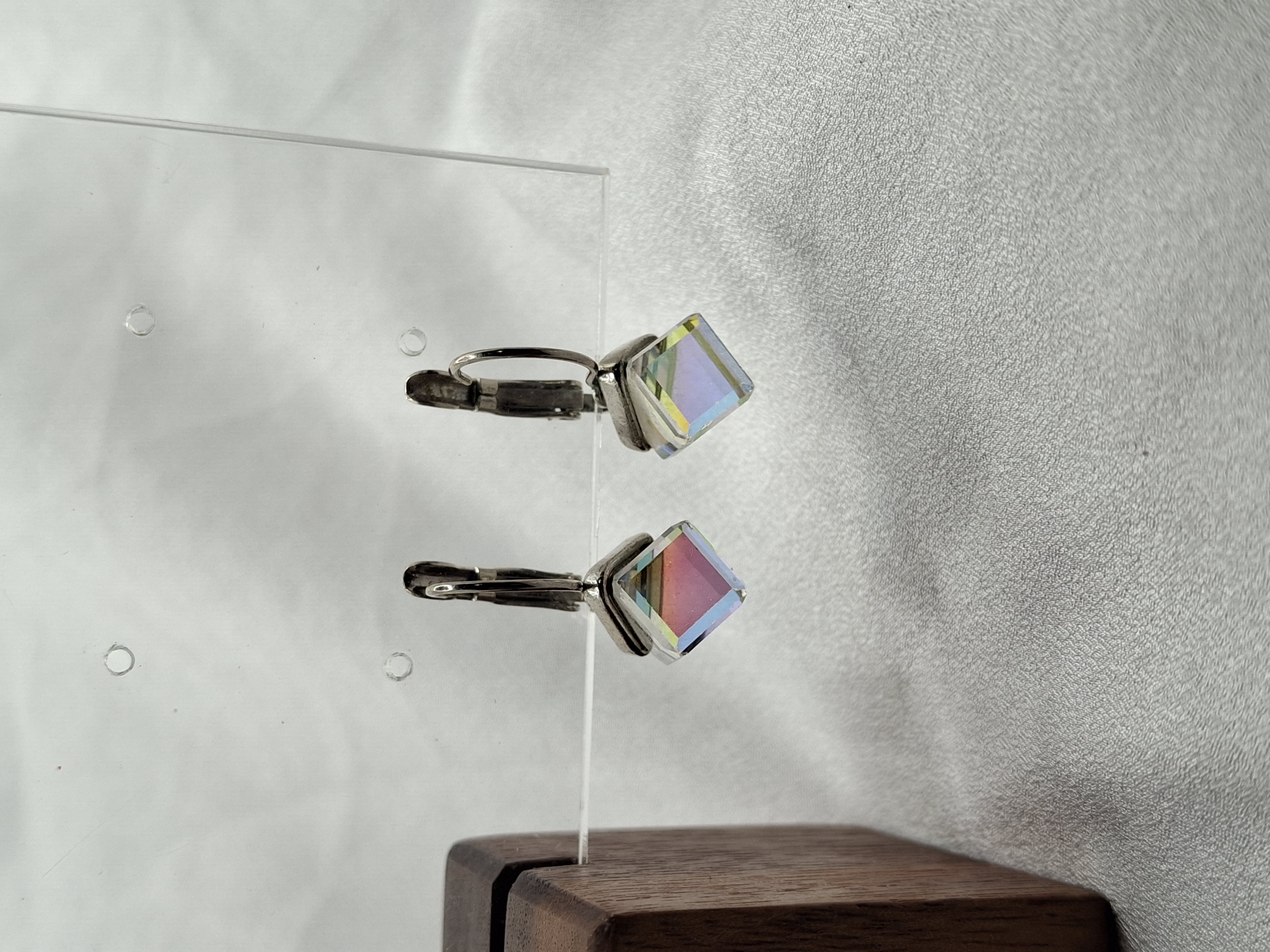 Image 6 for Vintage Silver Cubic Zirconia Hoop Earrings