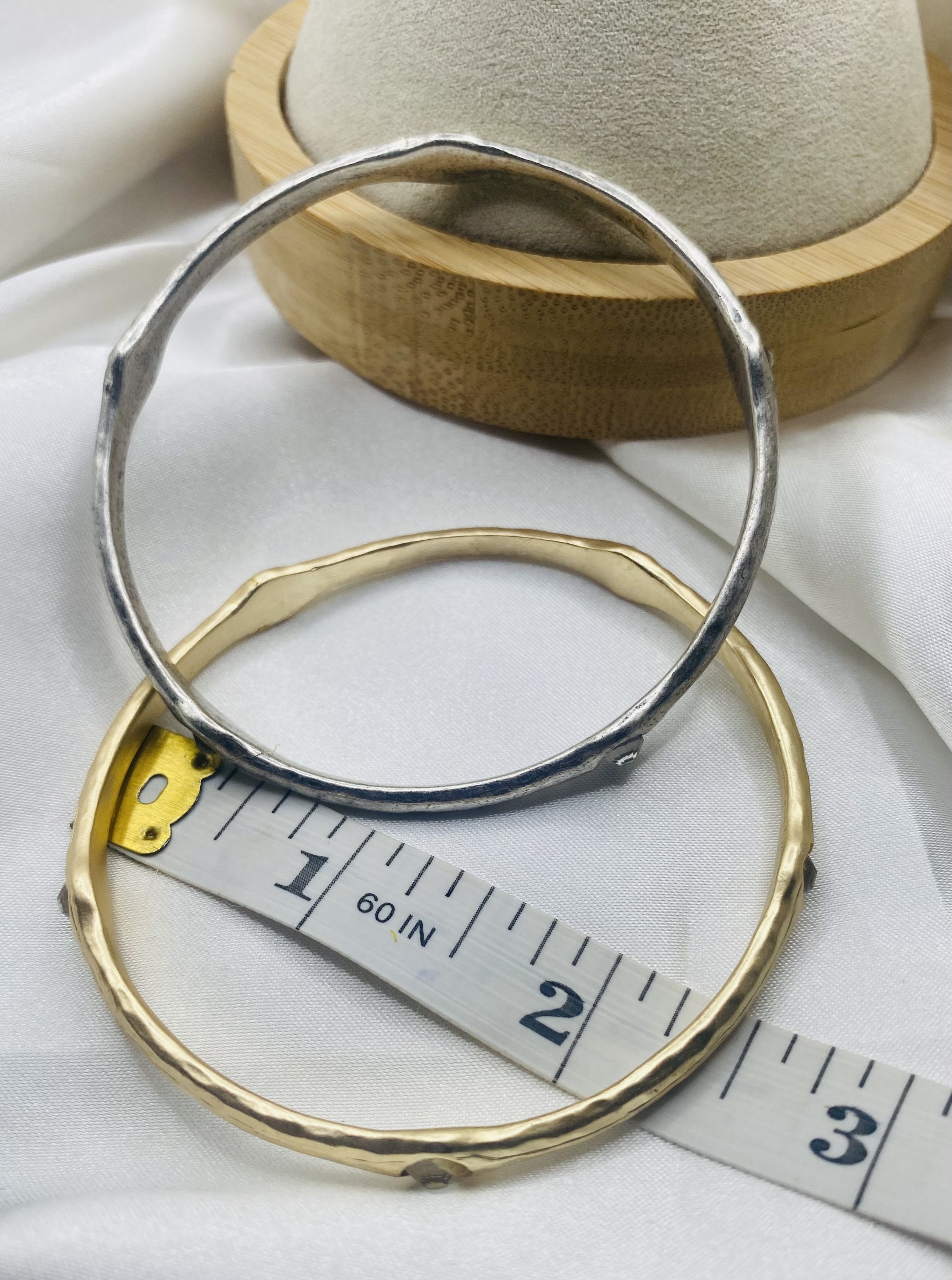 Image 7 for 2 Chic Crystal Accent Bangles - Gold & Silver - NWT