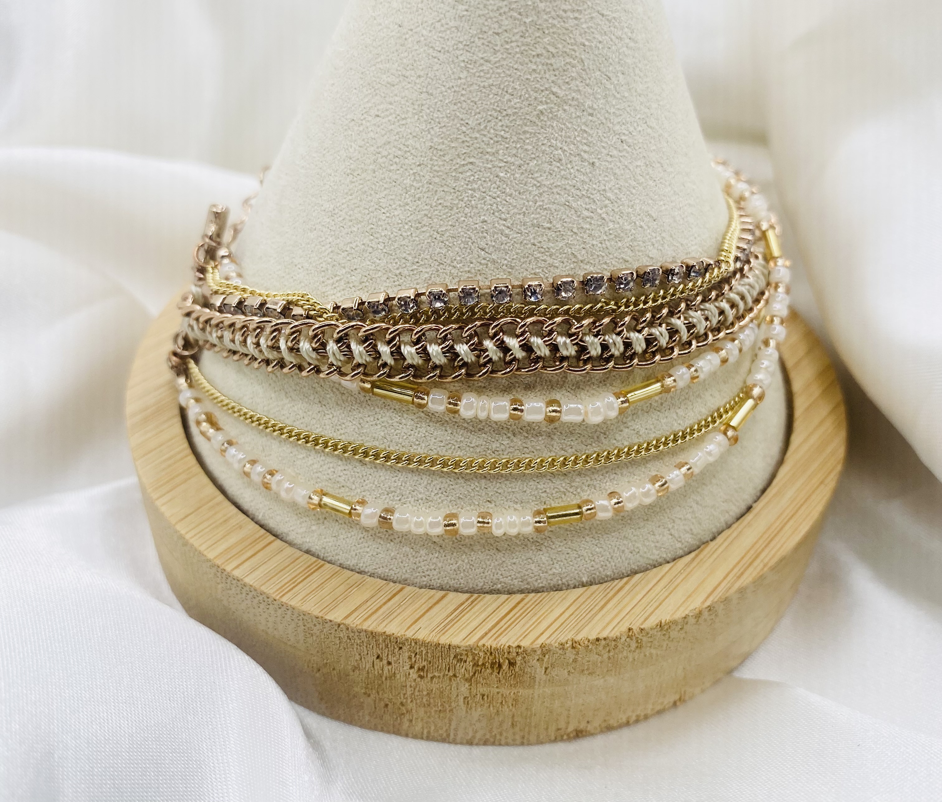 Multi-Strand Beaded & Chain Bracelet Set - NWT