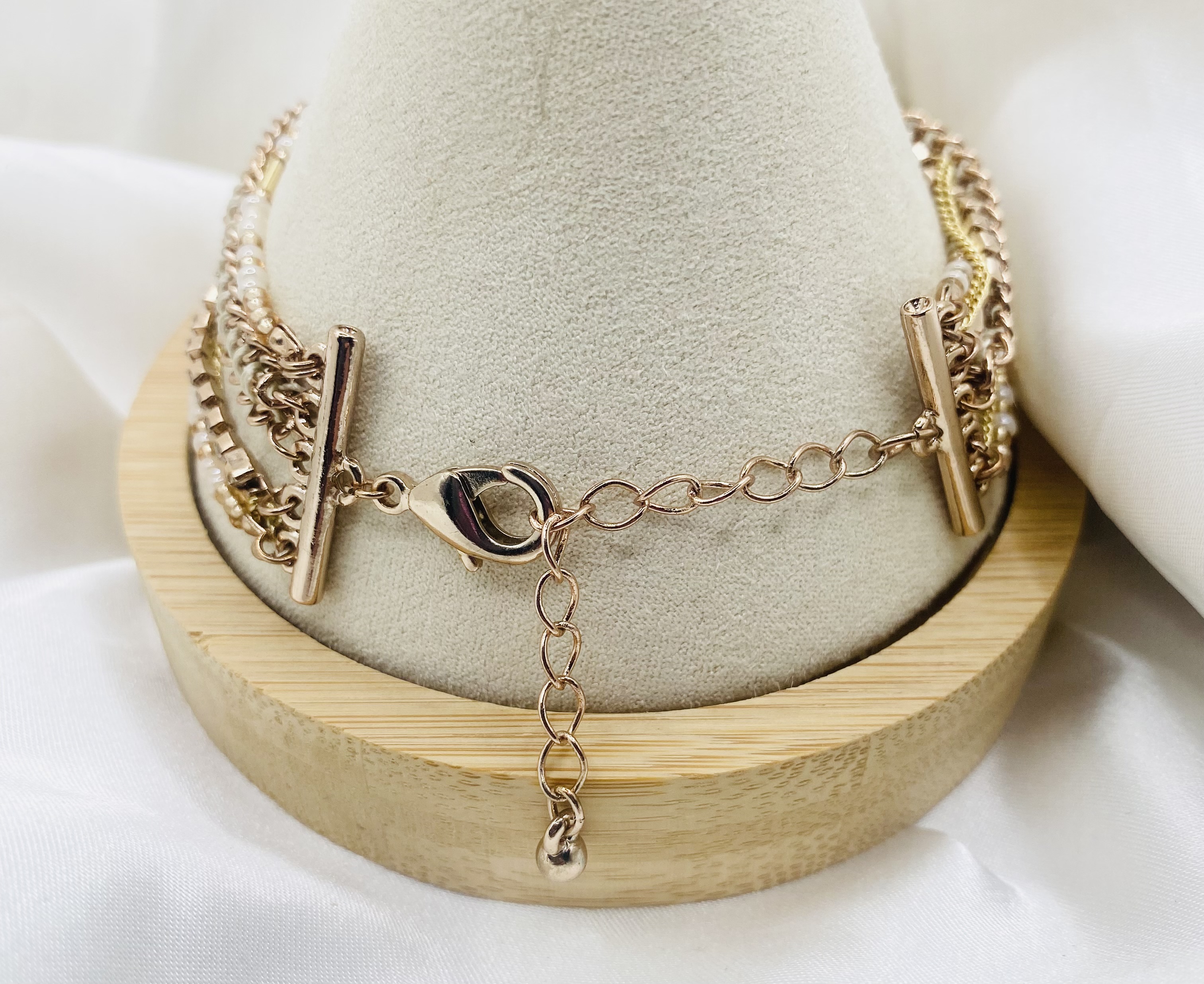 Image 4 for Multi-Strand Beaded & Chain Bracelet Set - NWT