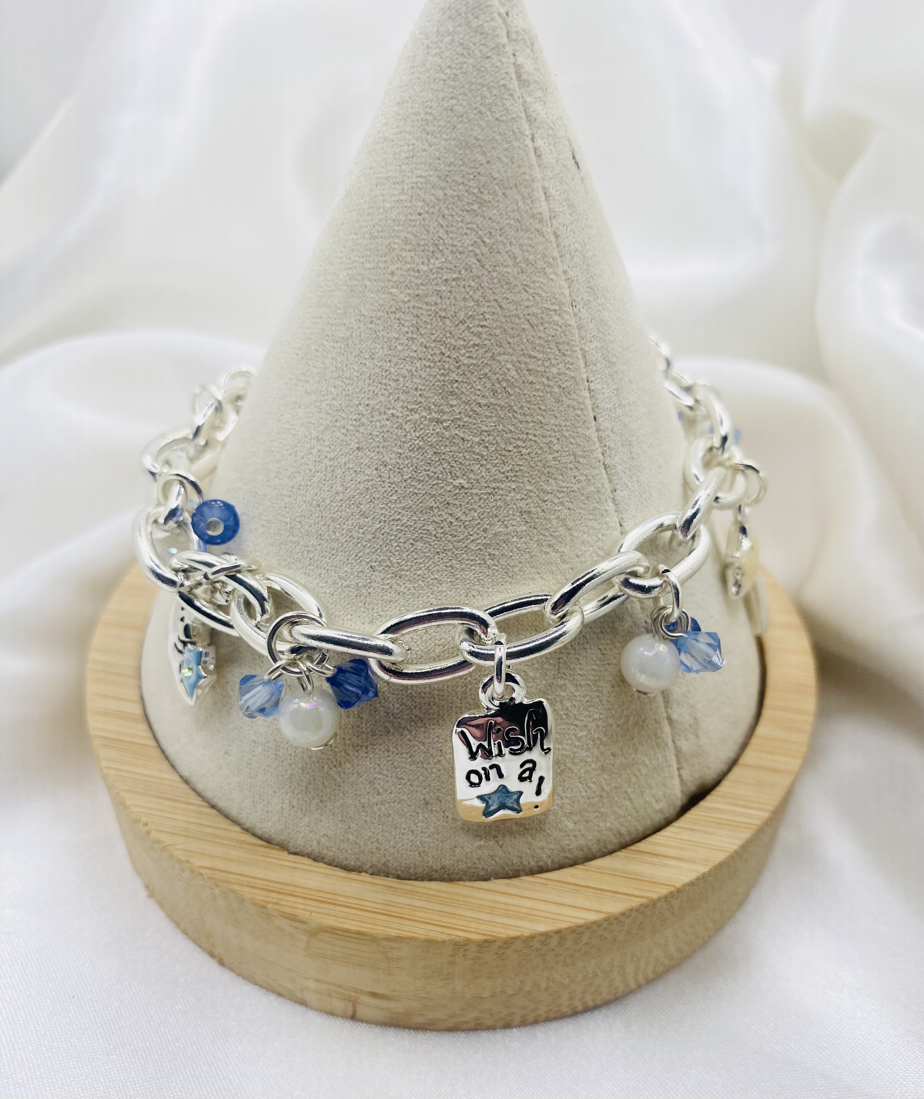 Image 5 for Charming Silver Charm Bracelet - Wish Upon a Star - NWT