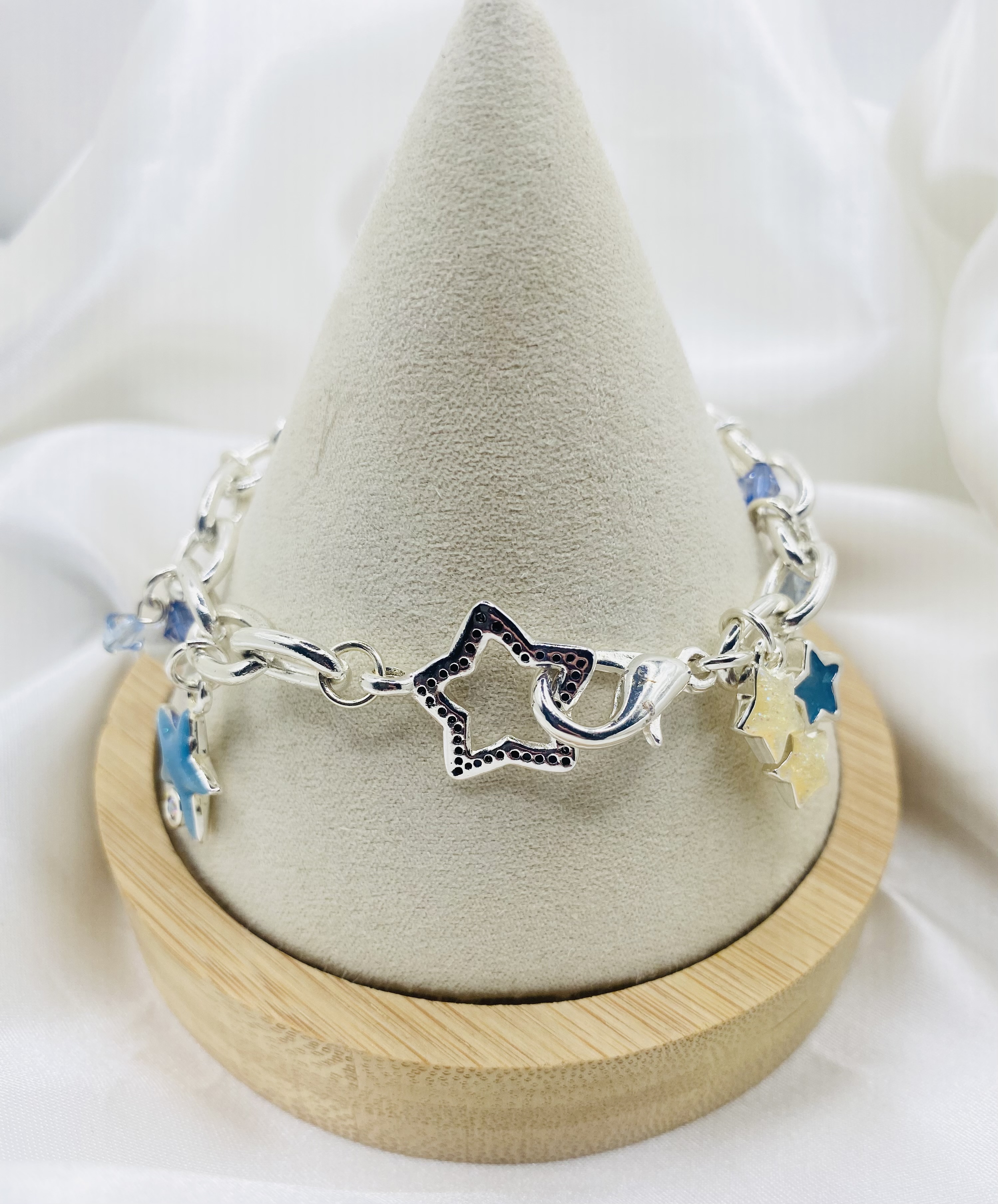 Image 3 for Charming Silver Charm Bracelet - Wish Upon a Star - NWT