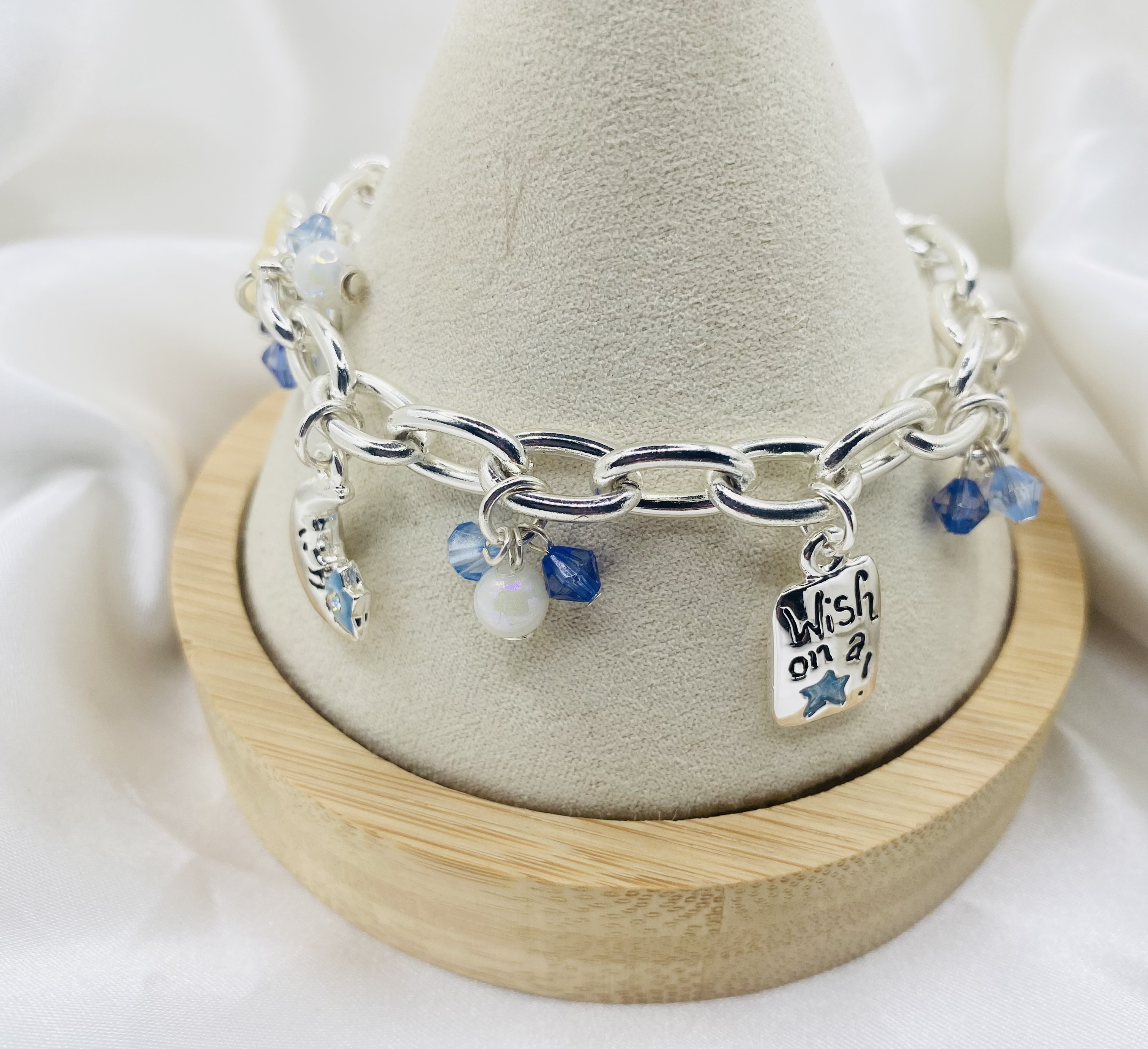 Image 4 for Charming Silver Charm Bracelet - Wish Upon a Star - NWT