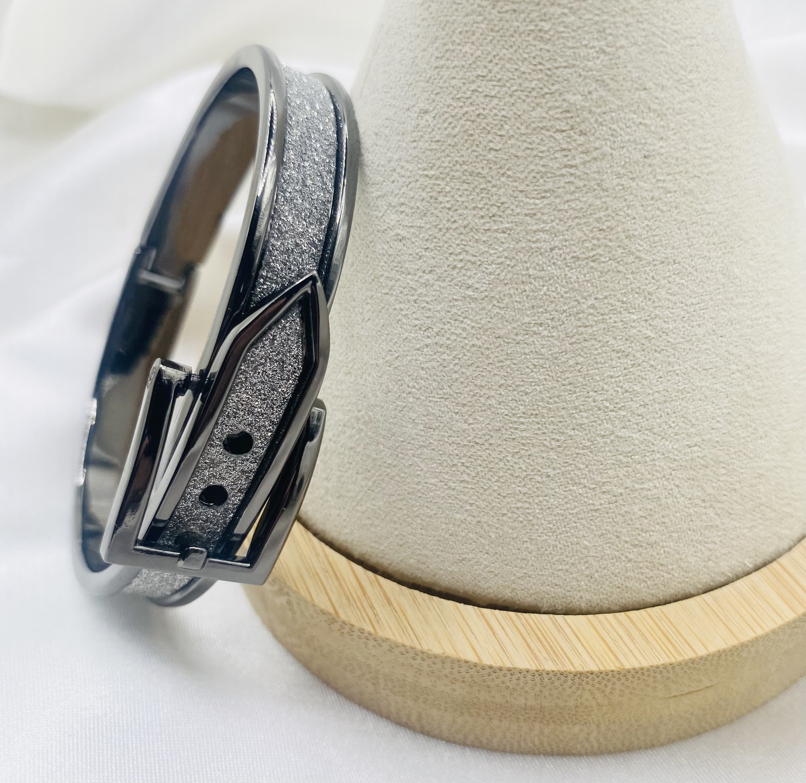 Image 2 for Sparkle Belt Buckle Cuff Bracelet - Gunmetal & Silver - NWT