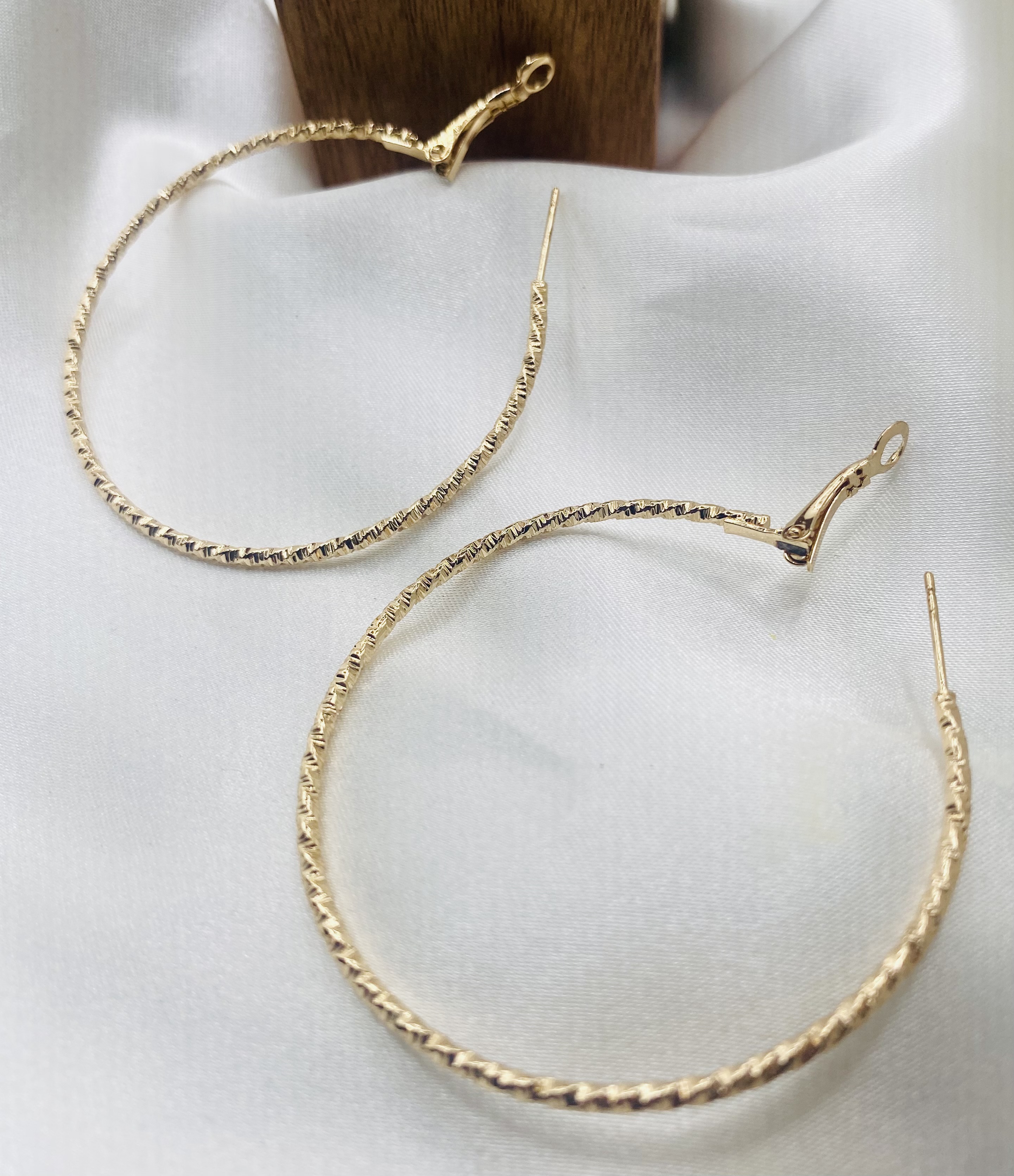 Image 5 for Gold Textured Hoop Earrings - NWT