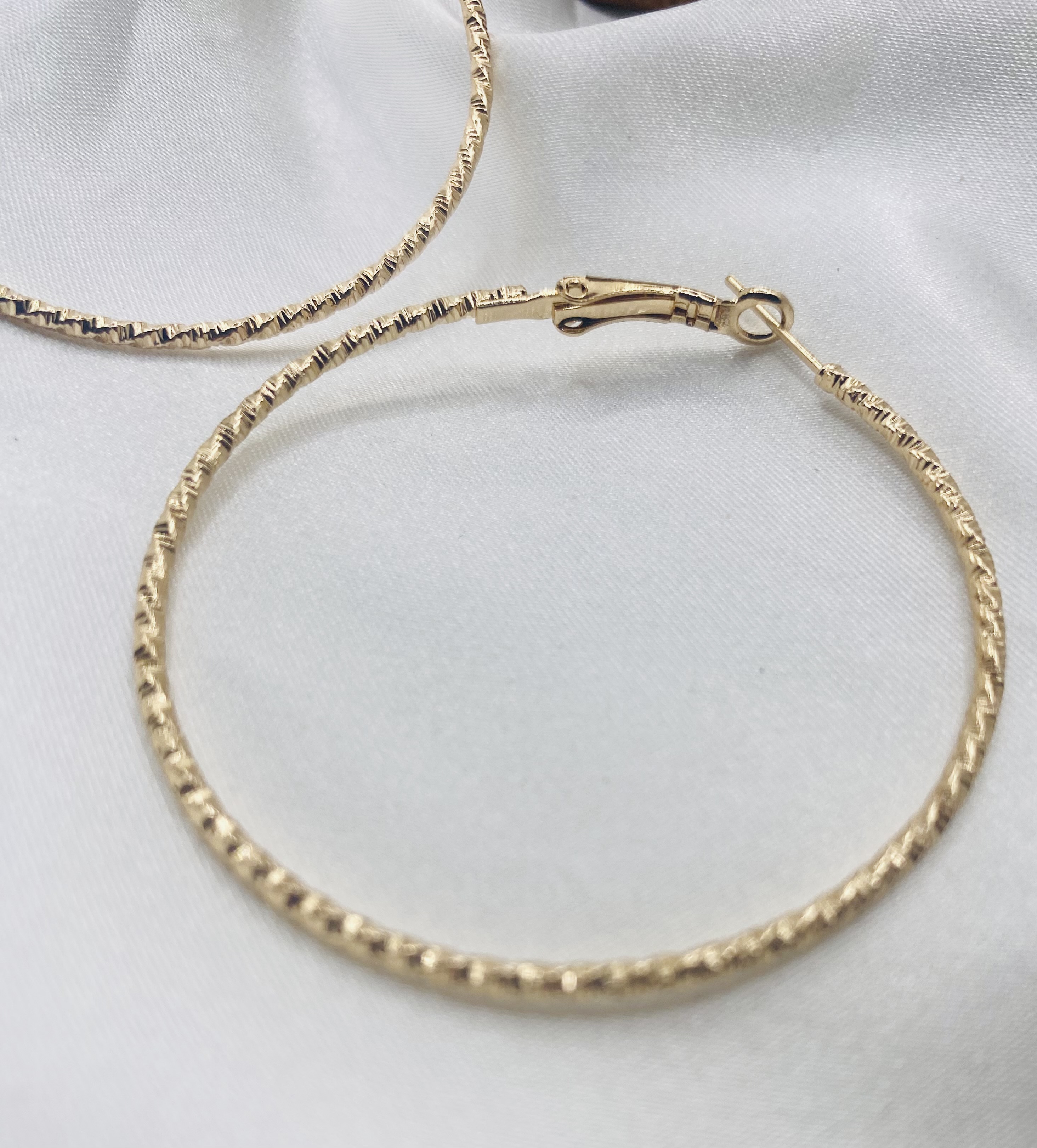 Image 4 for Gold Textured Hoop Earrings - NWT