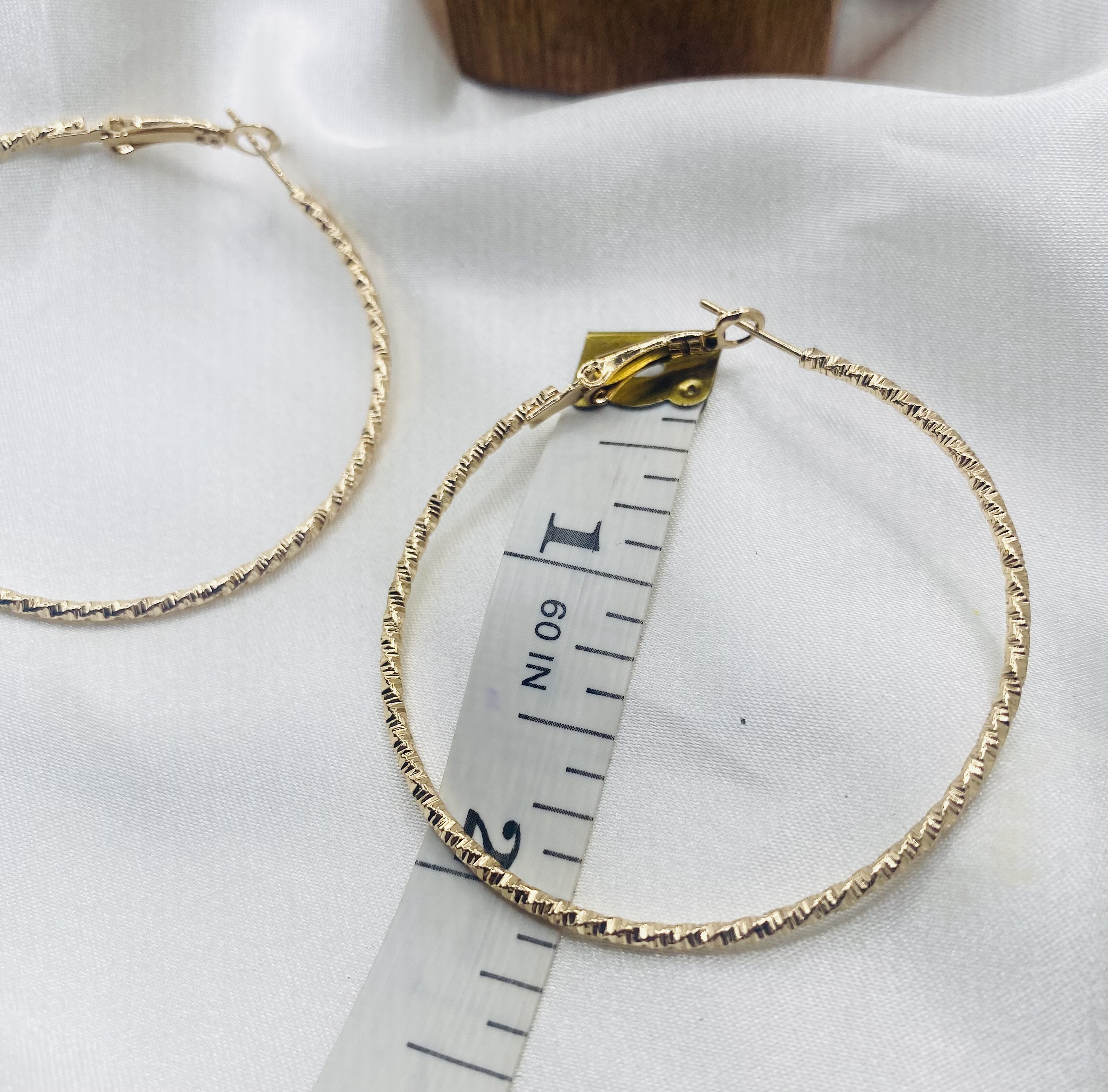 Image 3 for Gold Textured Hoop Earrings - NWT