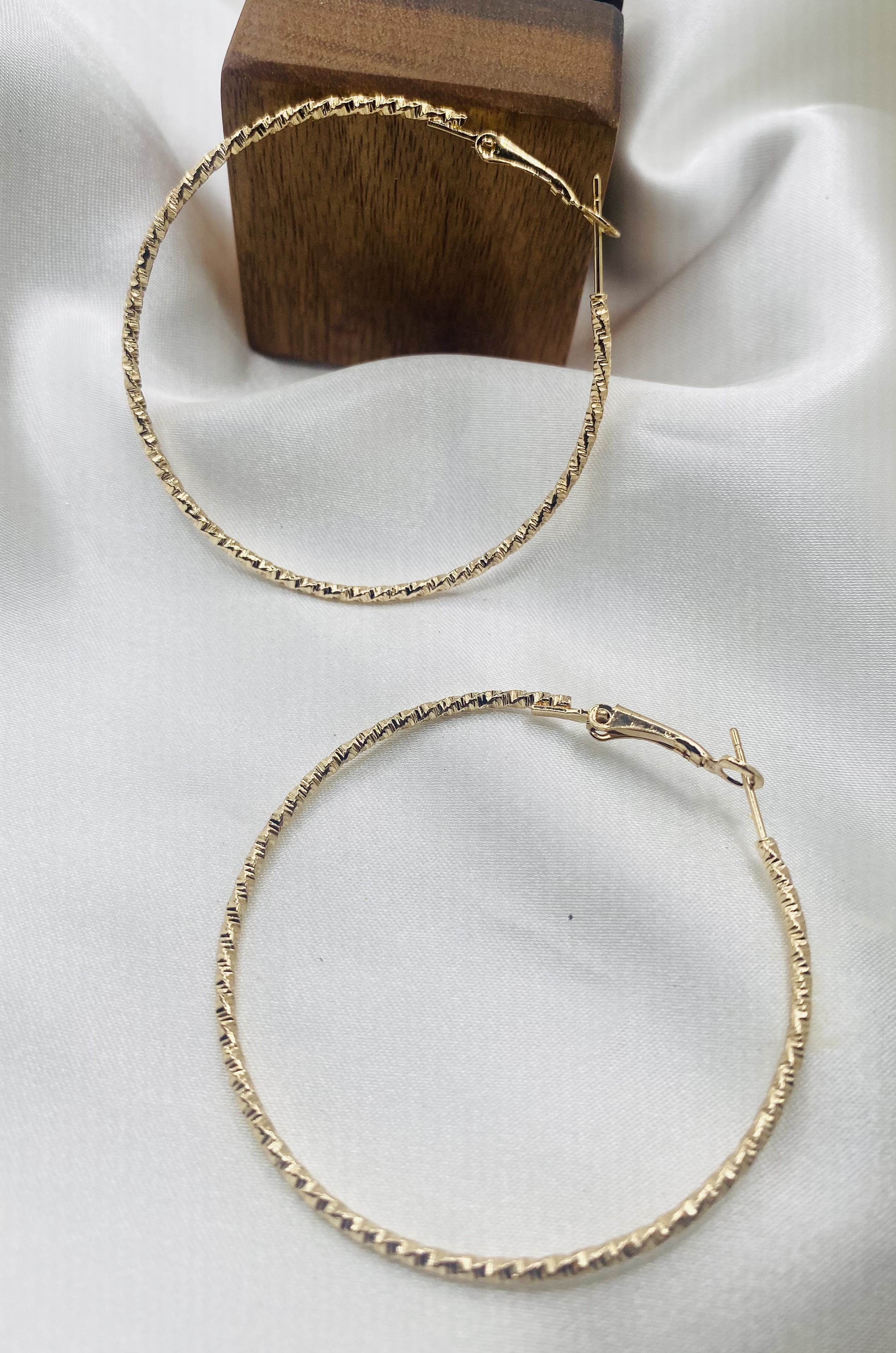 Image 2 for Gold Textured Hoop Earrings - NWT
