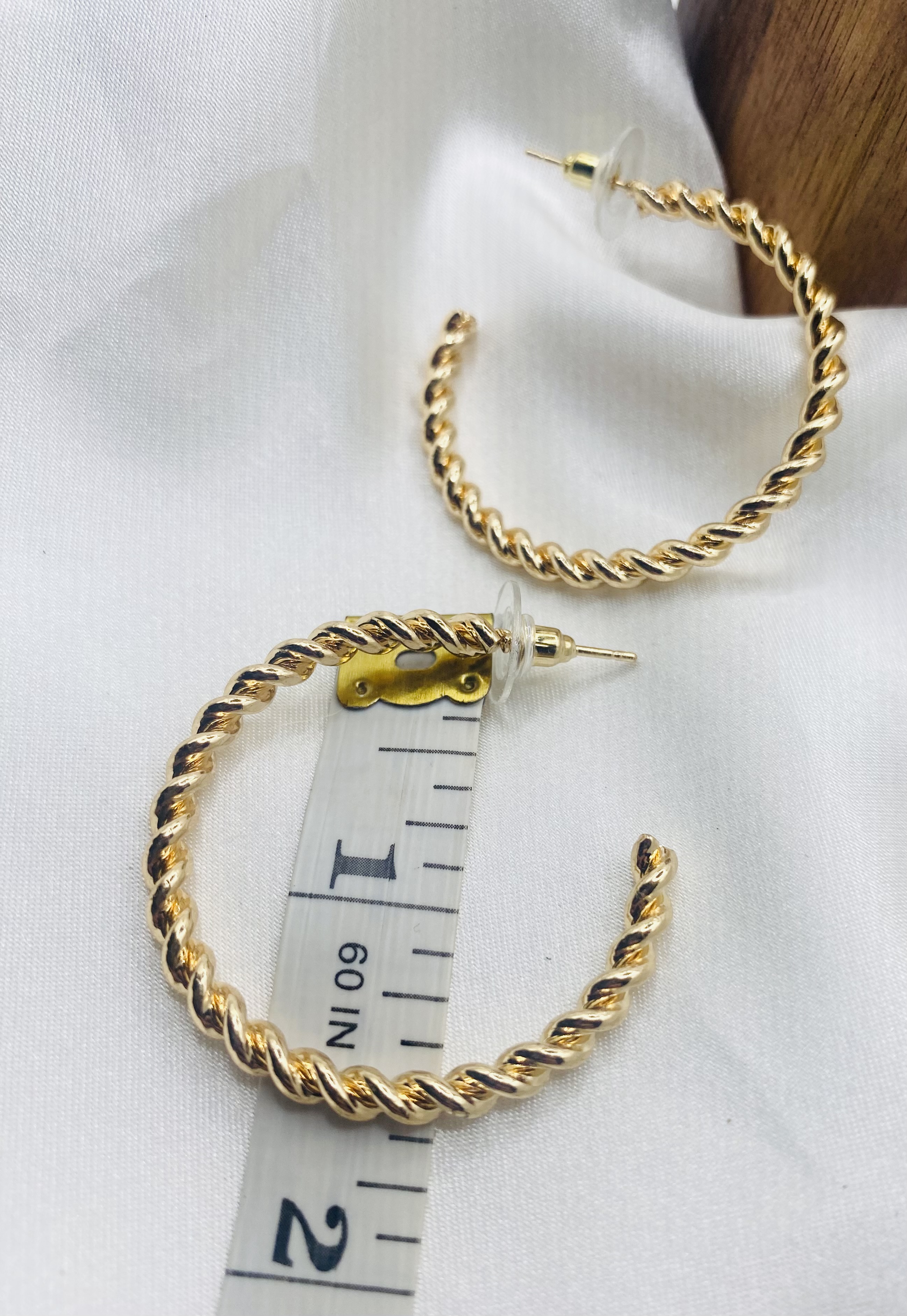 Image 3 for Gold Twisted Hoop Earrings - NWT