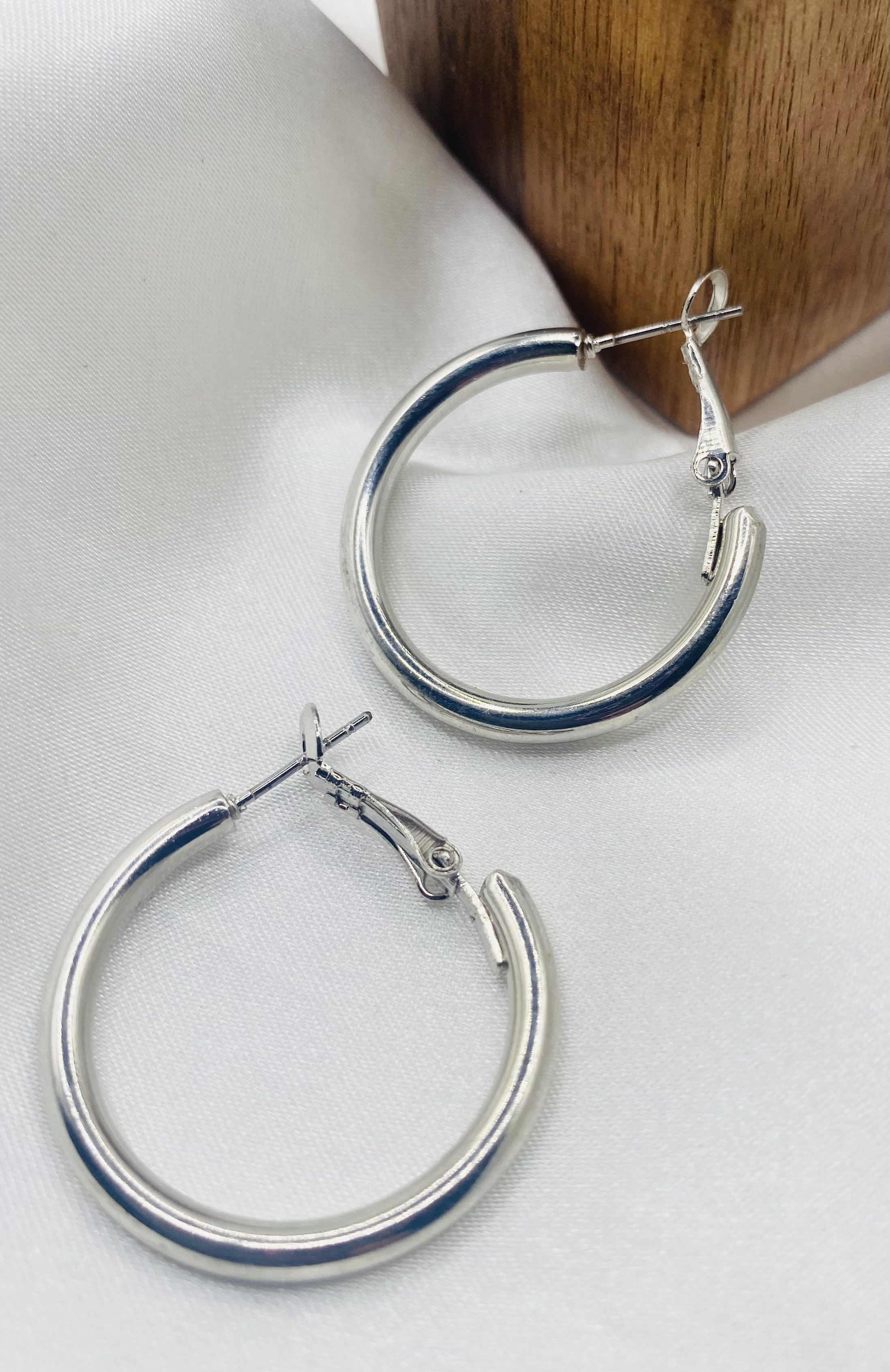 Image 2 for Silver Hoop Earrings - NWT Trendy Chunky Statement Jewelry