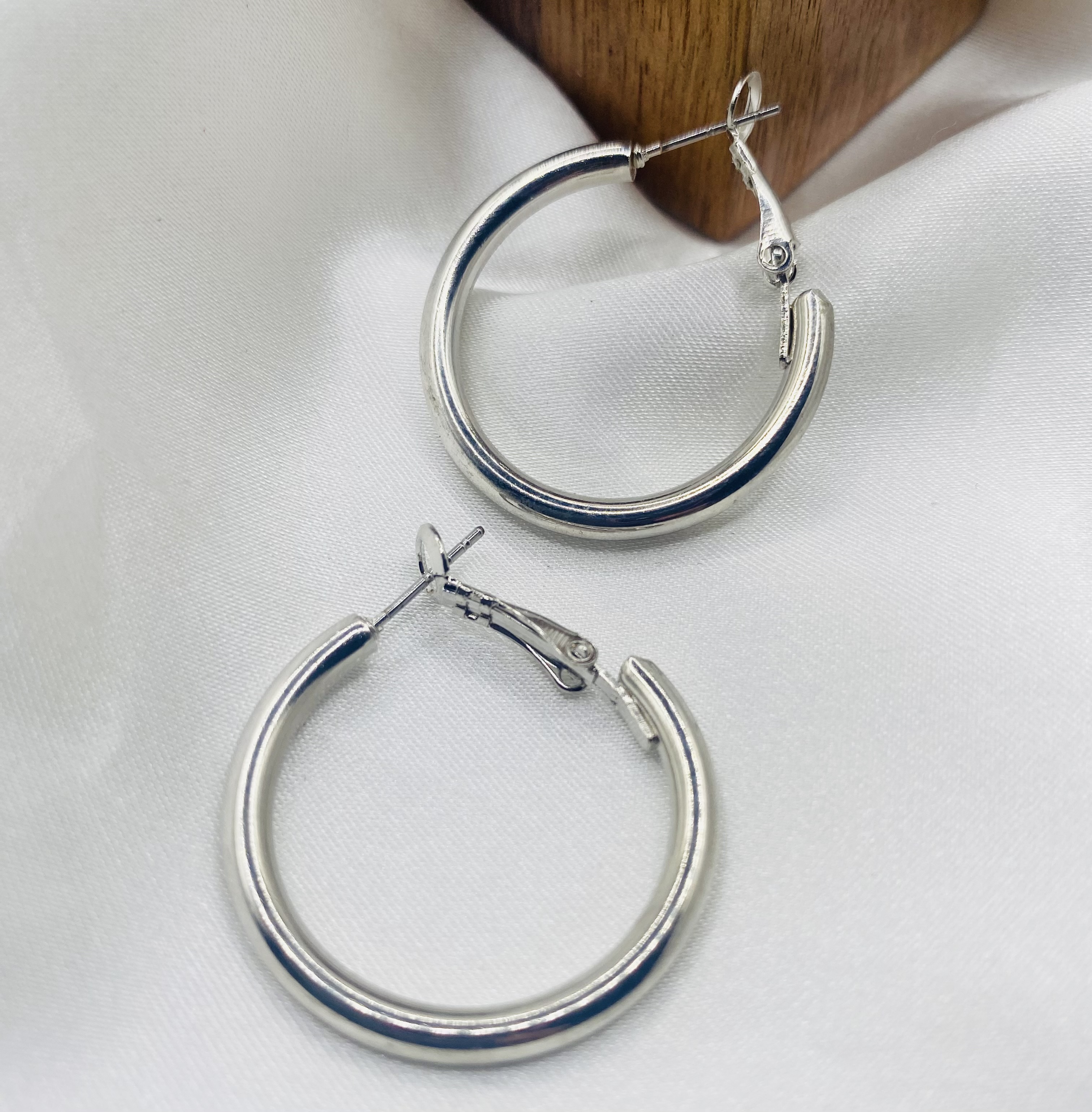 Image 3 for Silver Hoop Earrings - NWT Trendy Chunky Statement Jewelry