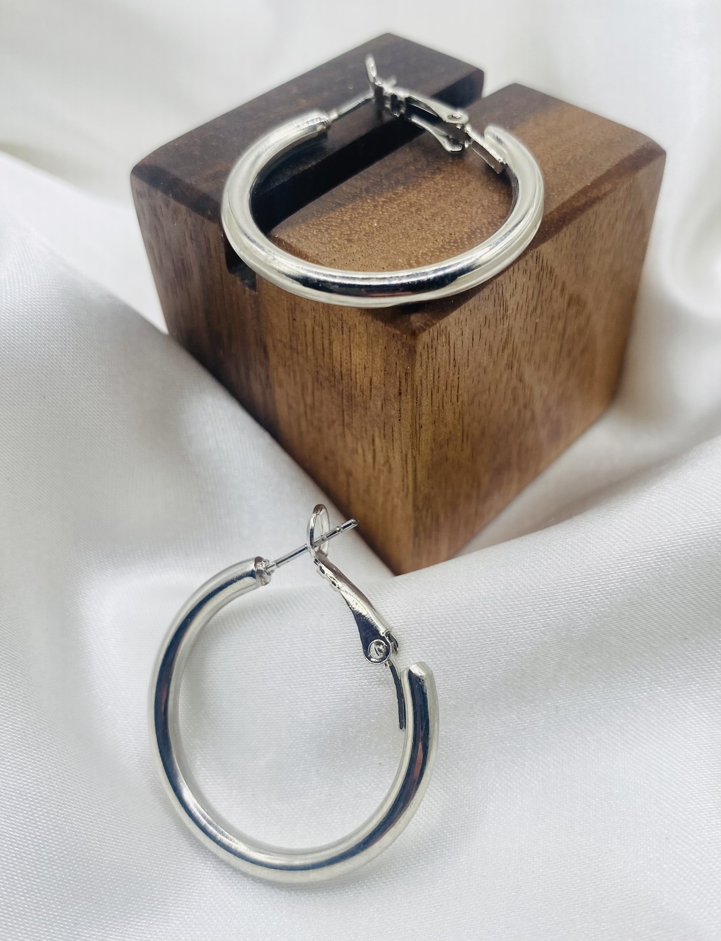 Silver Hoop Earrings - NWT Trendy Chunky Statement Jewelry