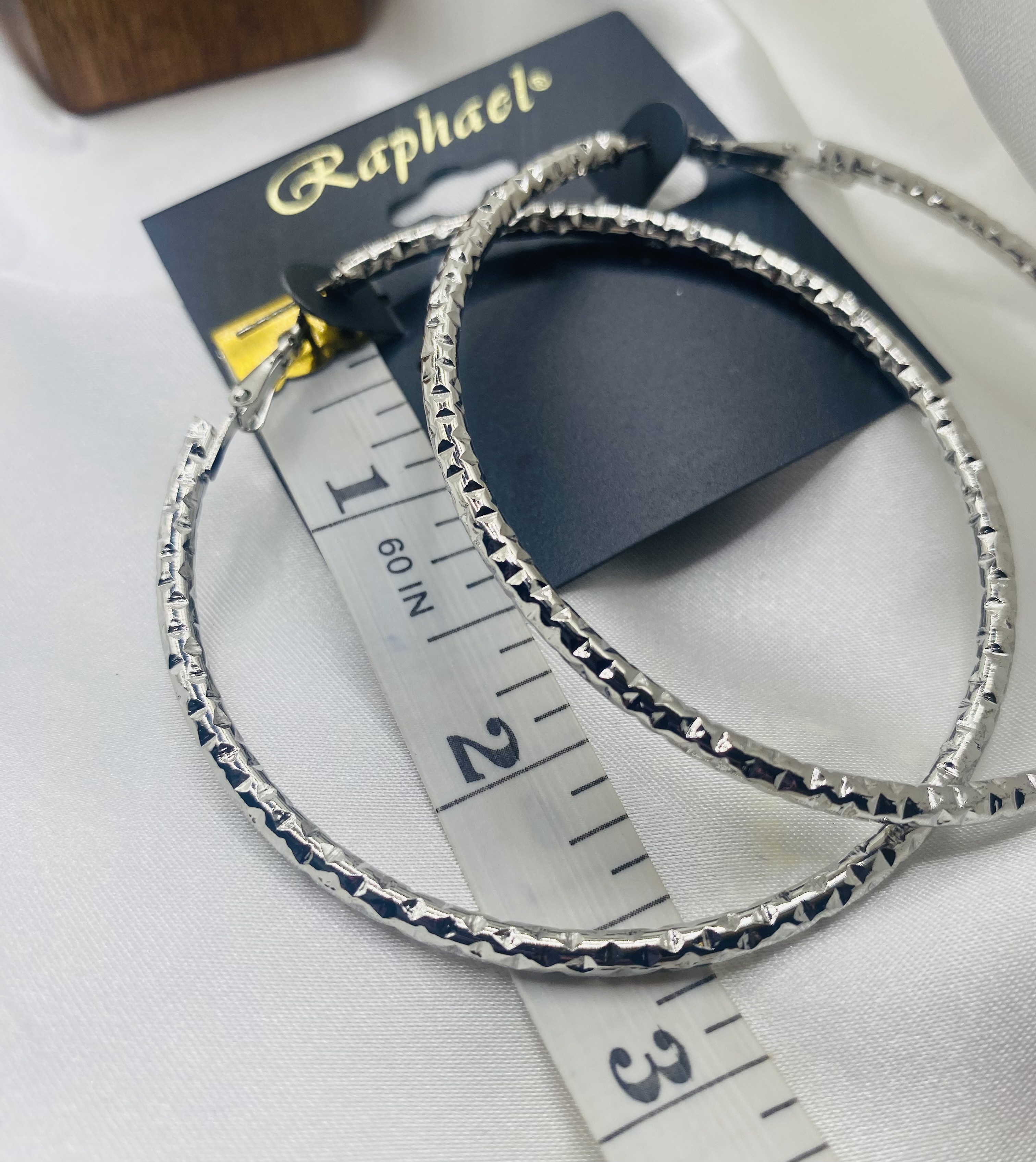 Image 3 for Raphael Silver Textured Hoop Earrings - NWT