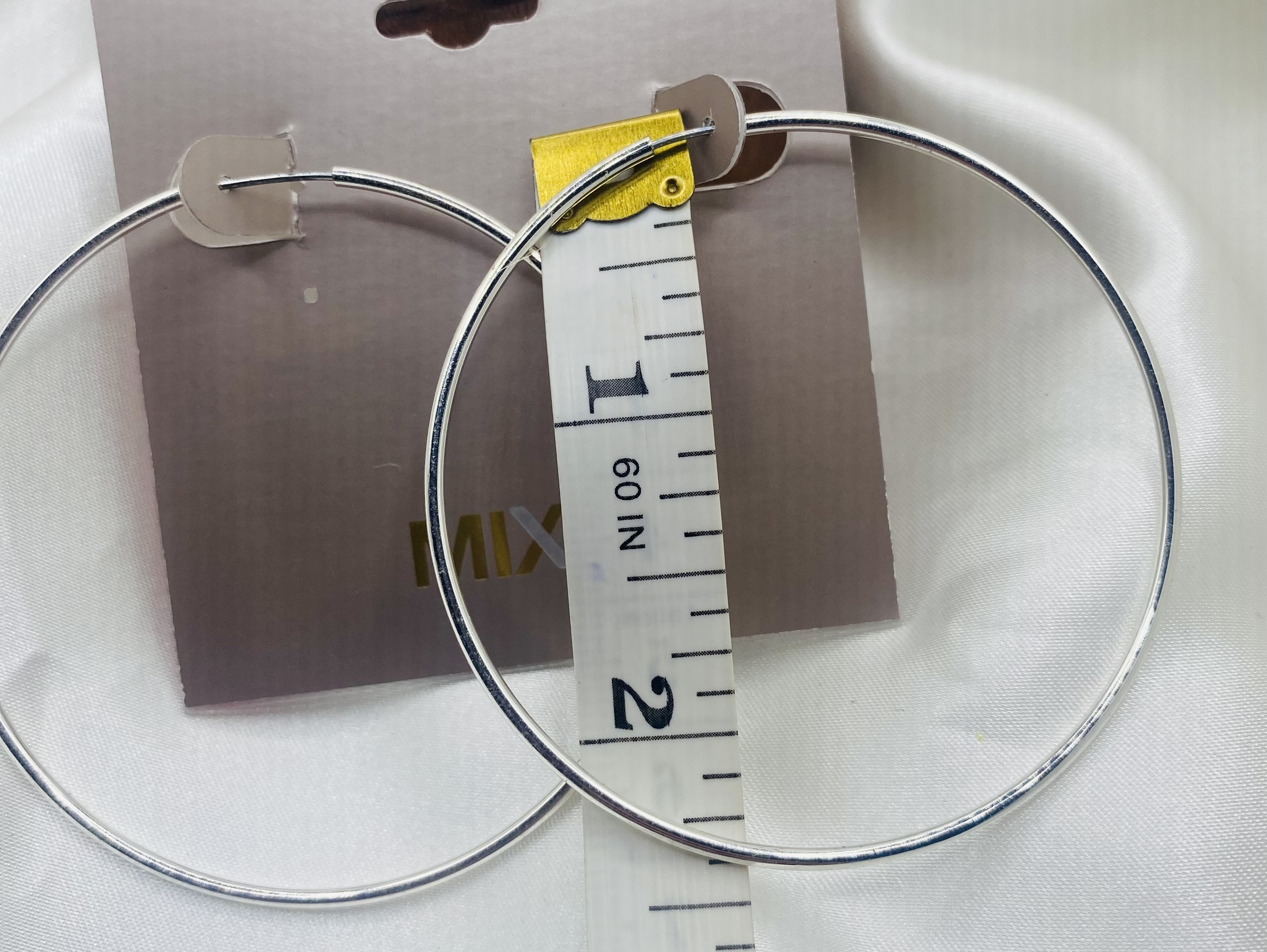 Image 4 for MIXIT Silver Large Hoop Earrings NWT