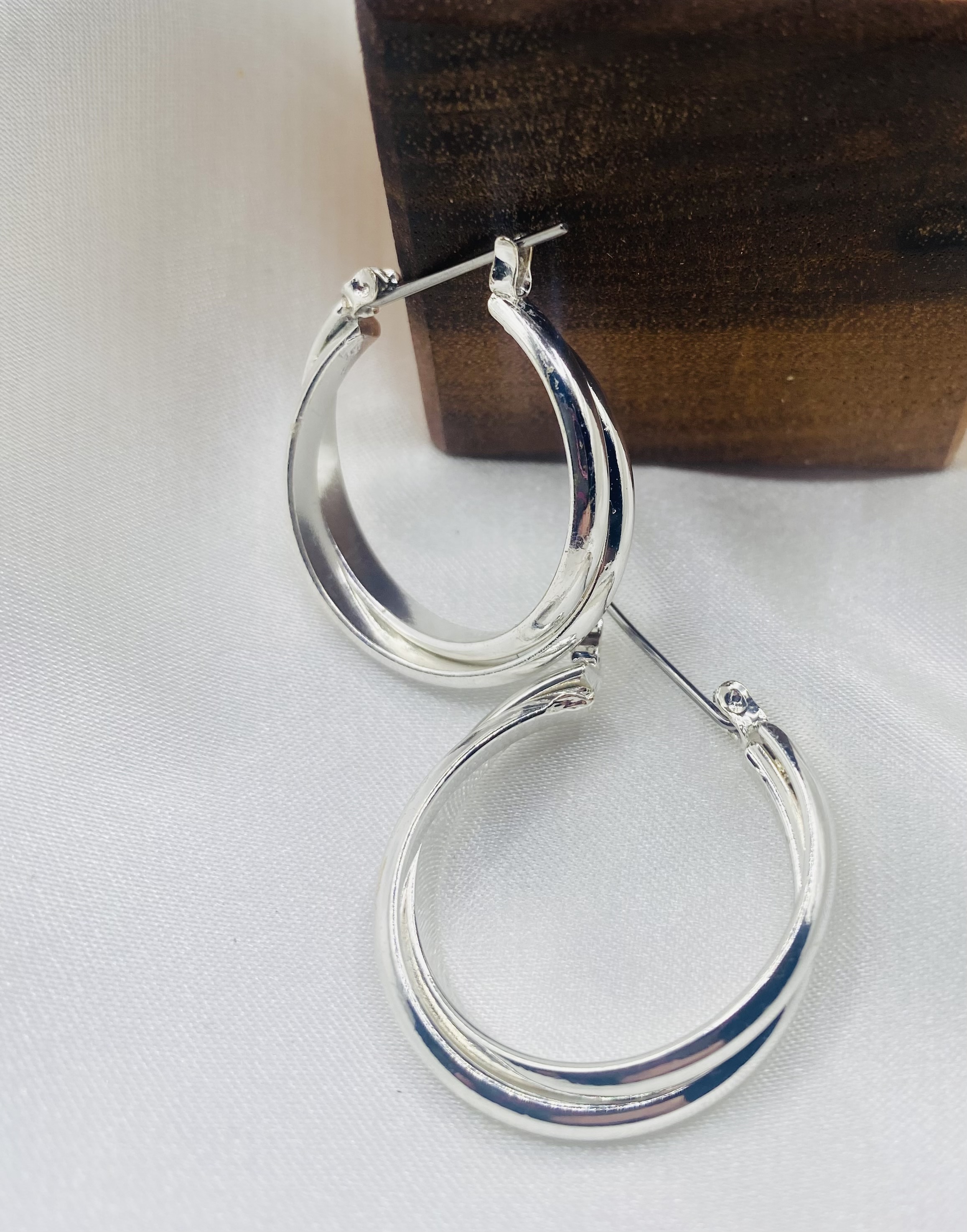 Image 2 for Silver Double Hoop Earrings - NWT