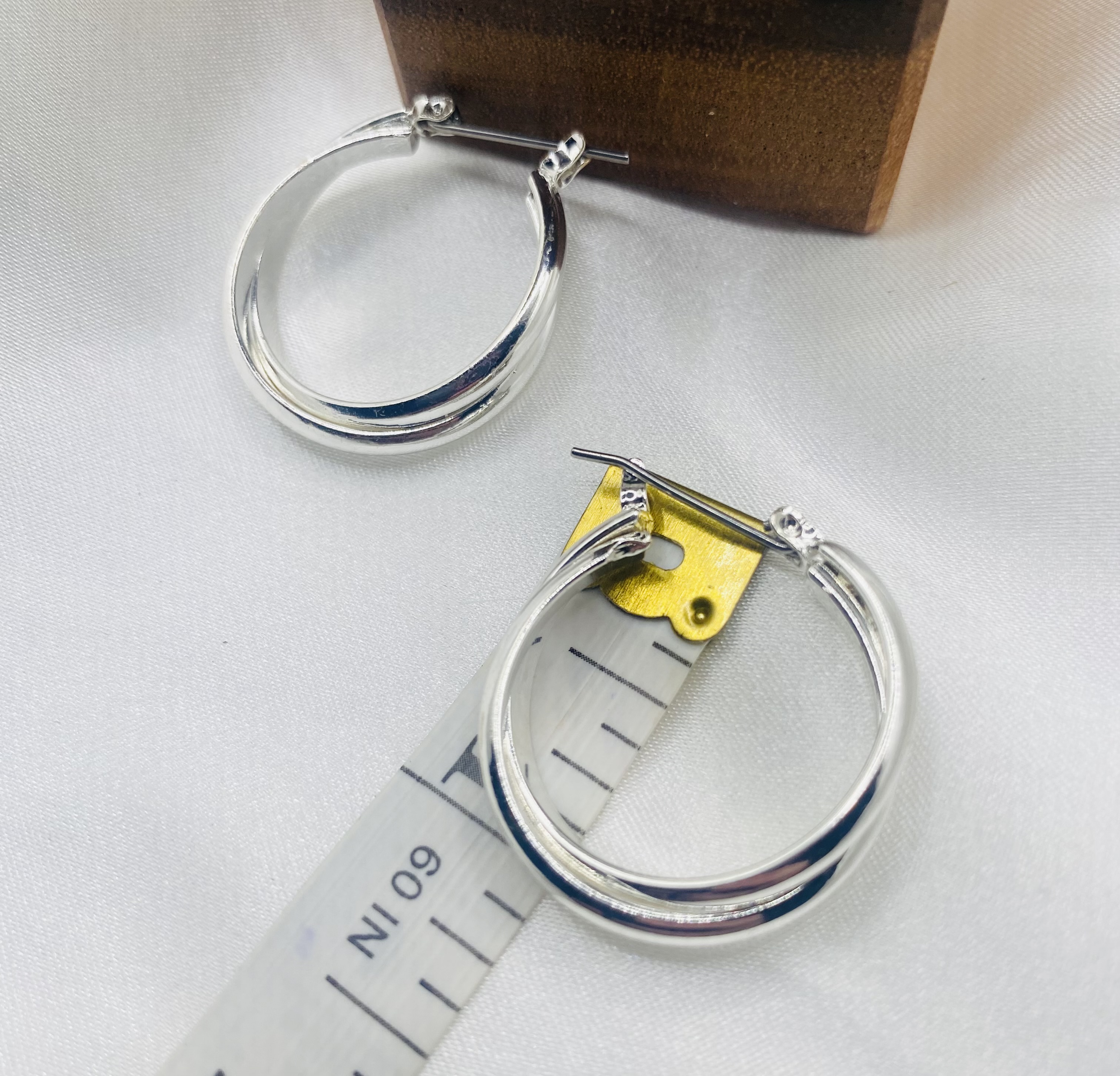 Image 4 for Silver Double Hoop Earrings - NWT