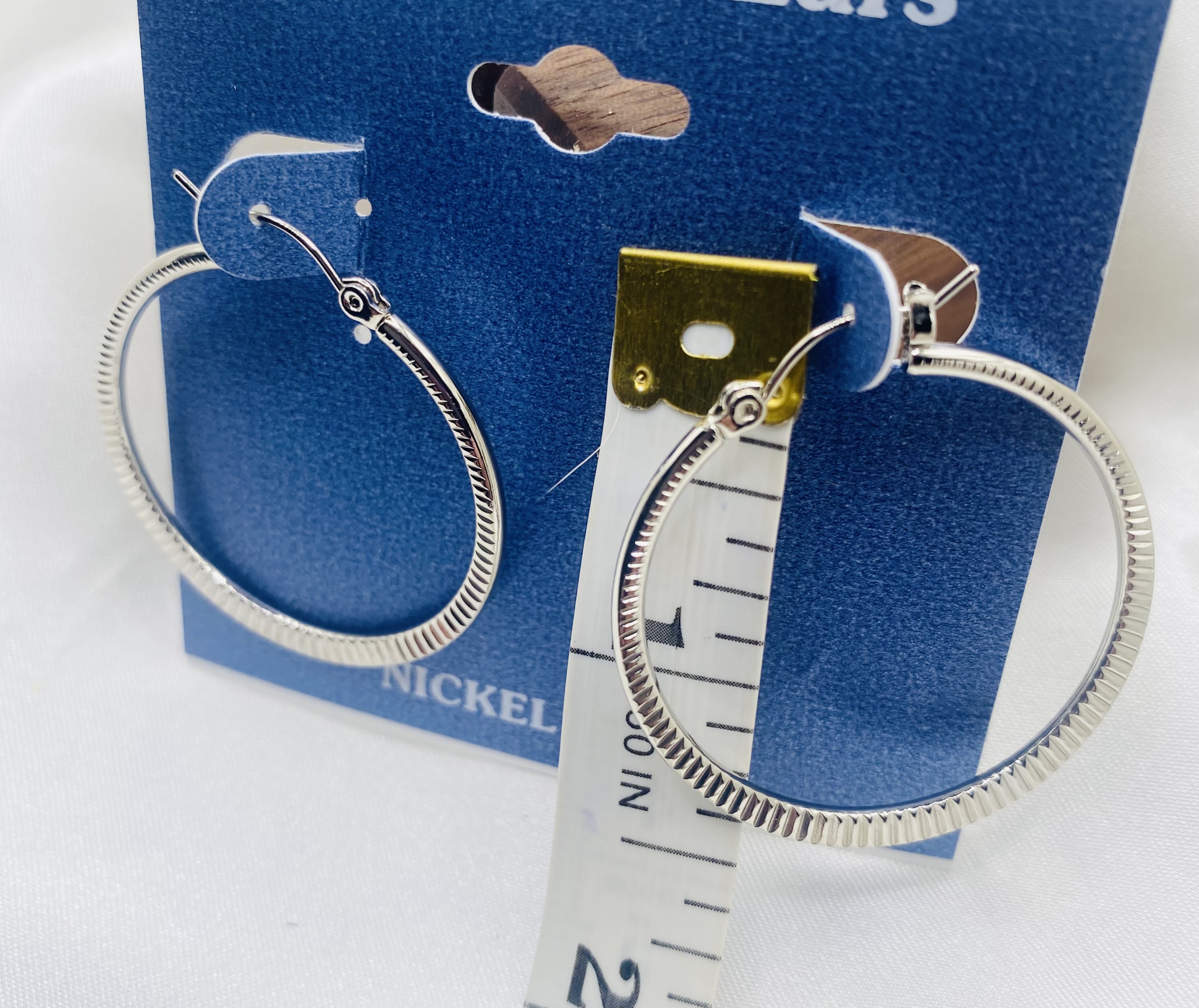Image 2 for Silver Textured Hoop Earrings - NWT