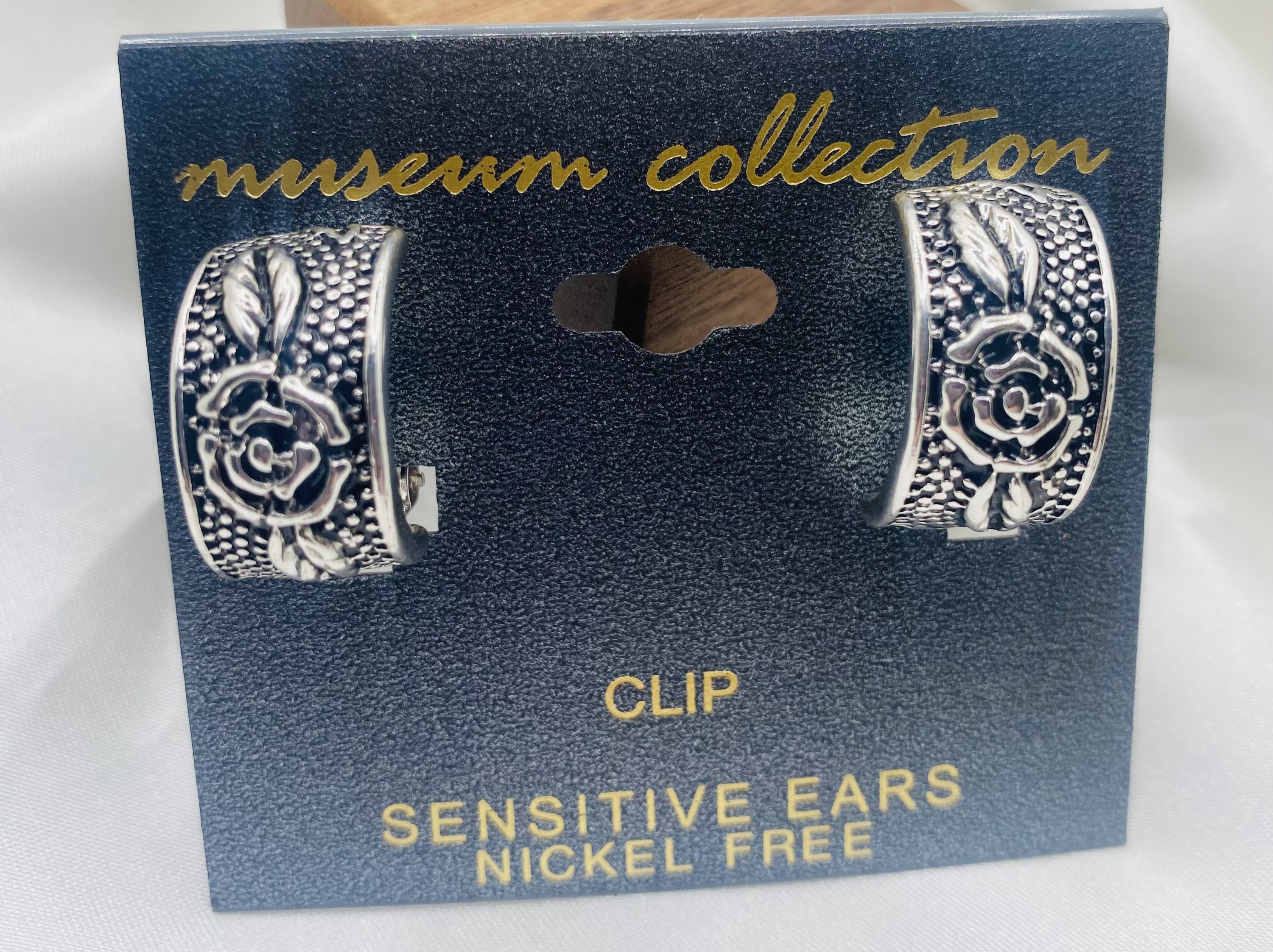 Image 5 for Museum Collection Rose Ear Clips - NWT, Nickel Free