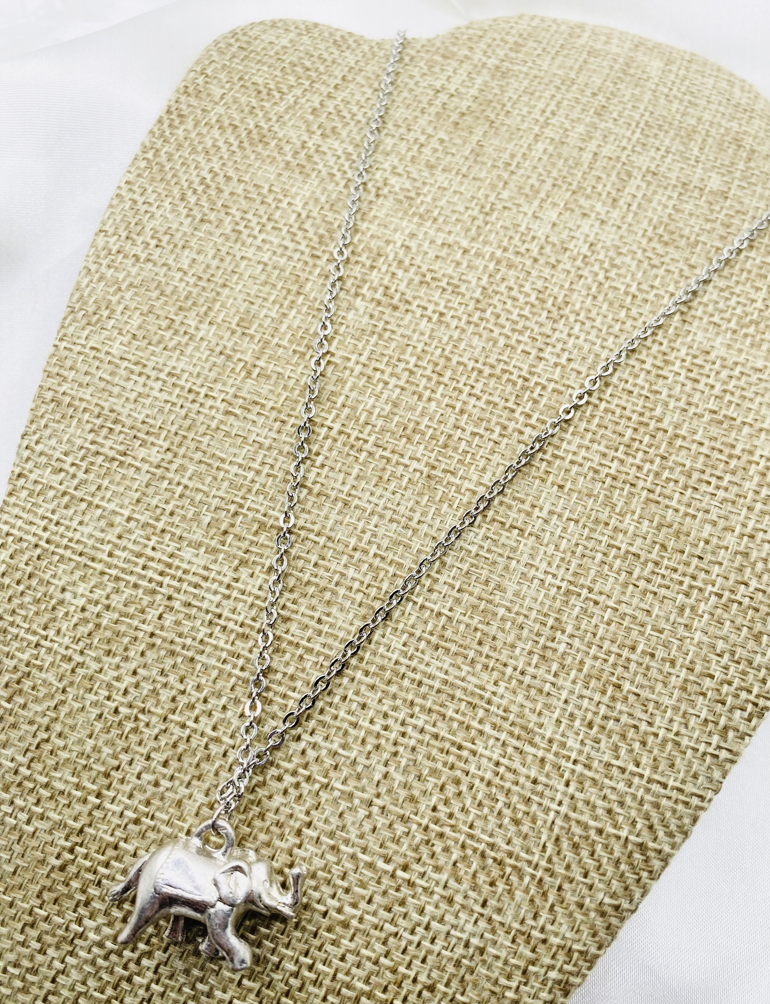 Image 3 for Silver Elephant Charm Necklace - NWT Cute Animal Jewelry