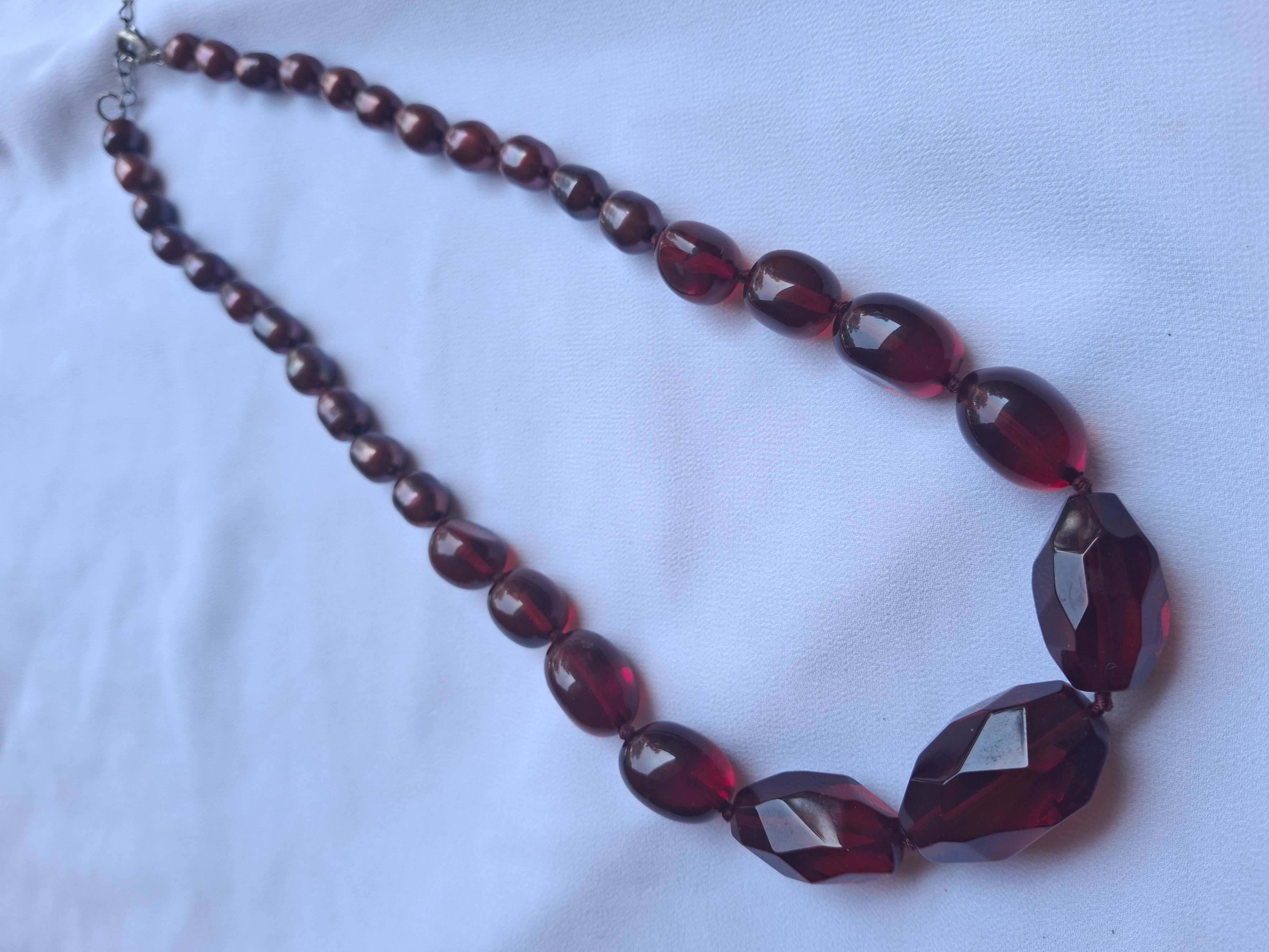 Image 2 for Coldwater Creek Red Pearl & Glass Bead Necklace NWT