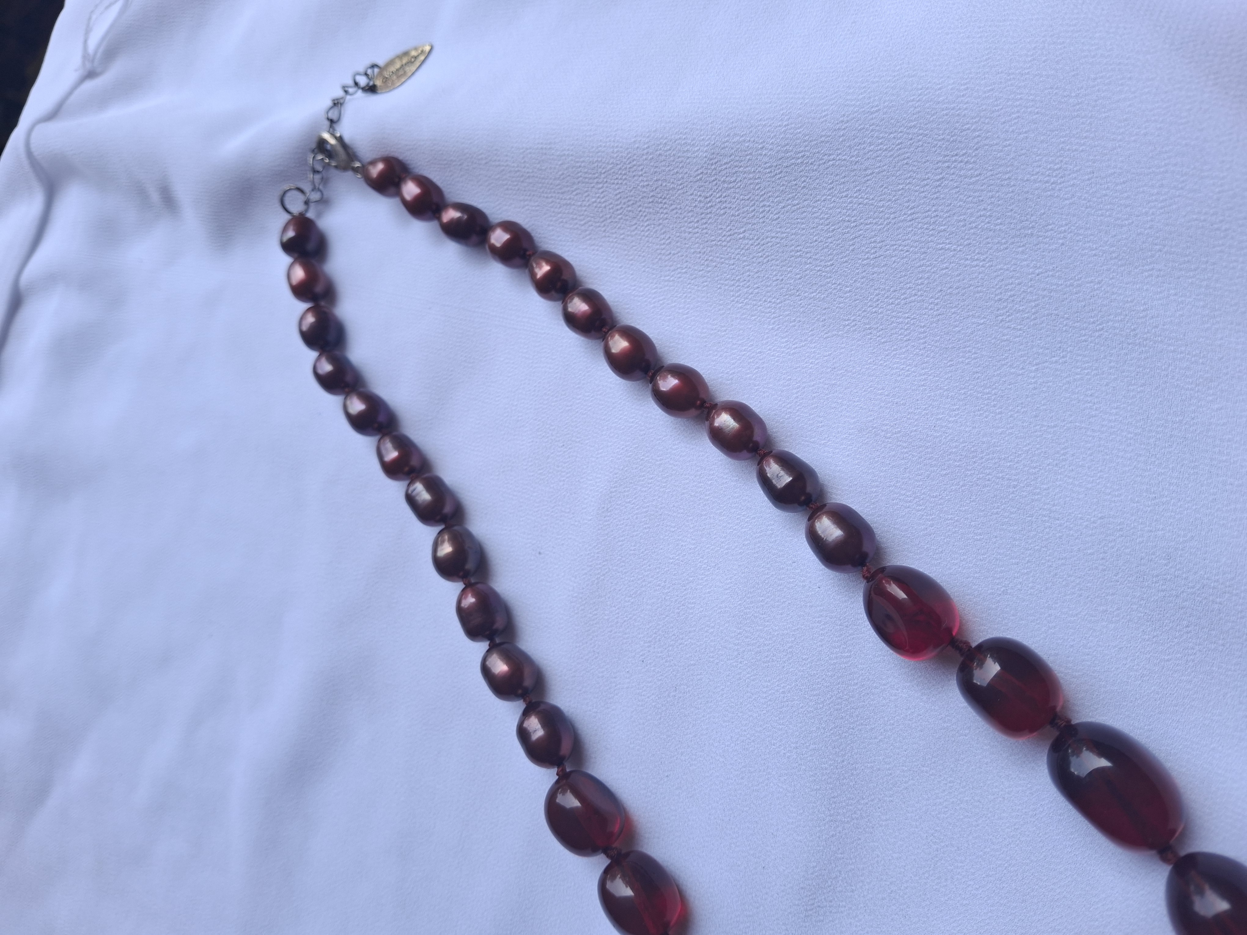 Image 3 for Coldwater Creek Red Pearl & Glass Bead Necklace NWT
