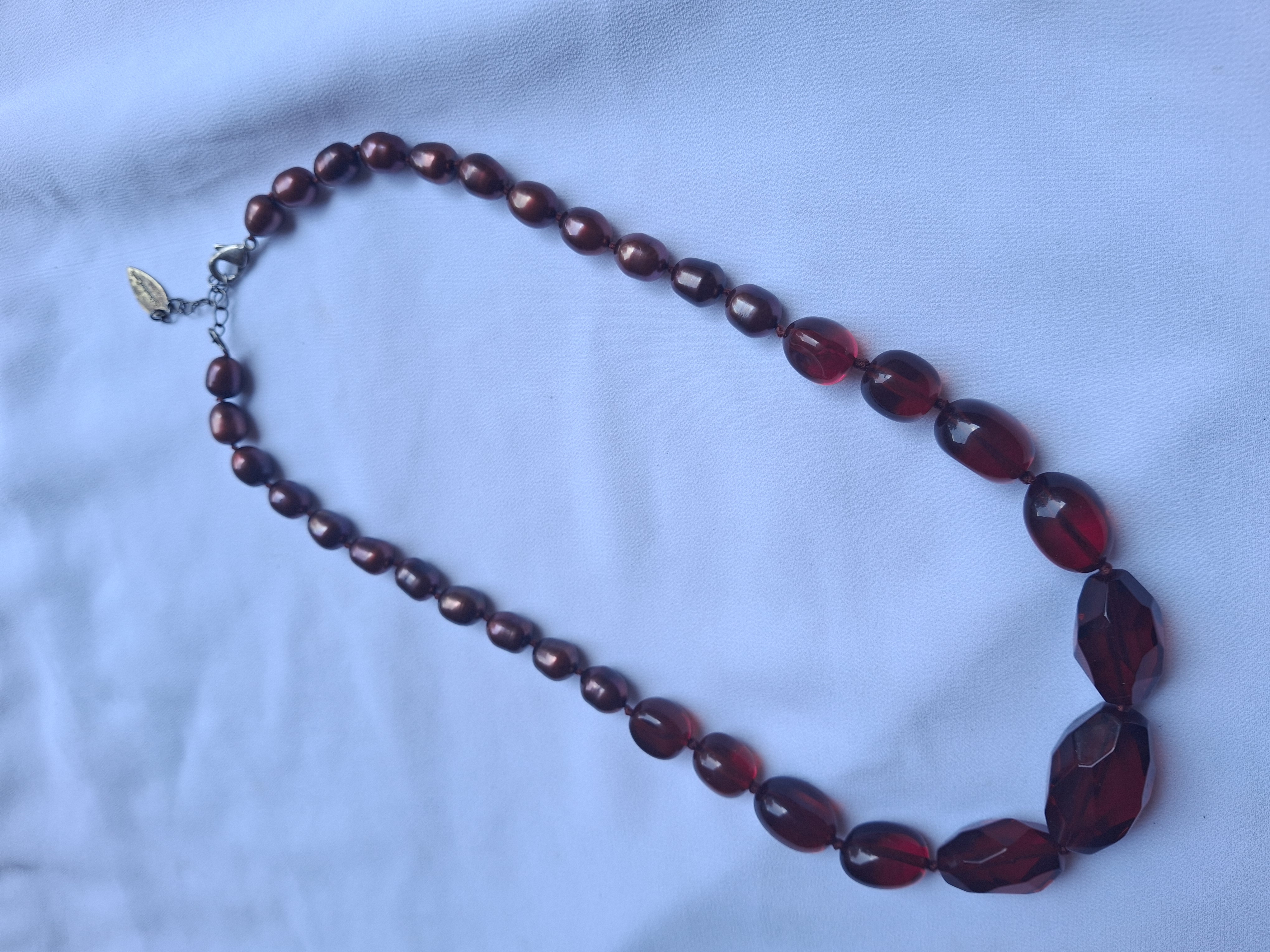 Image 4 for Coldwater Creek Red Pearl & Glass Bead Necklace NWT