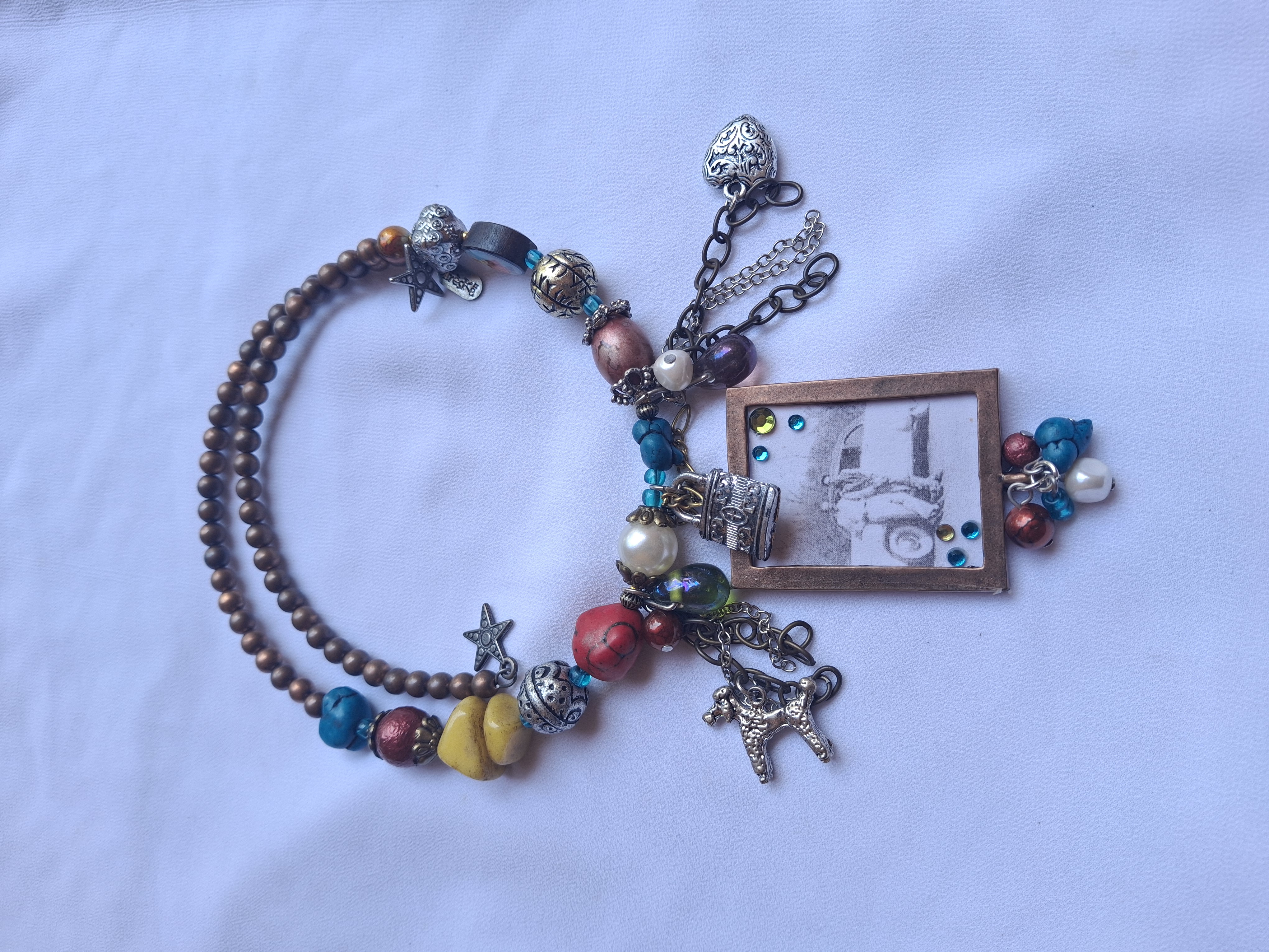 Image 4 for Vintage Multi-Charm Beaded Necklace - Swarovski Crystals