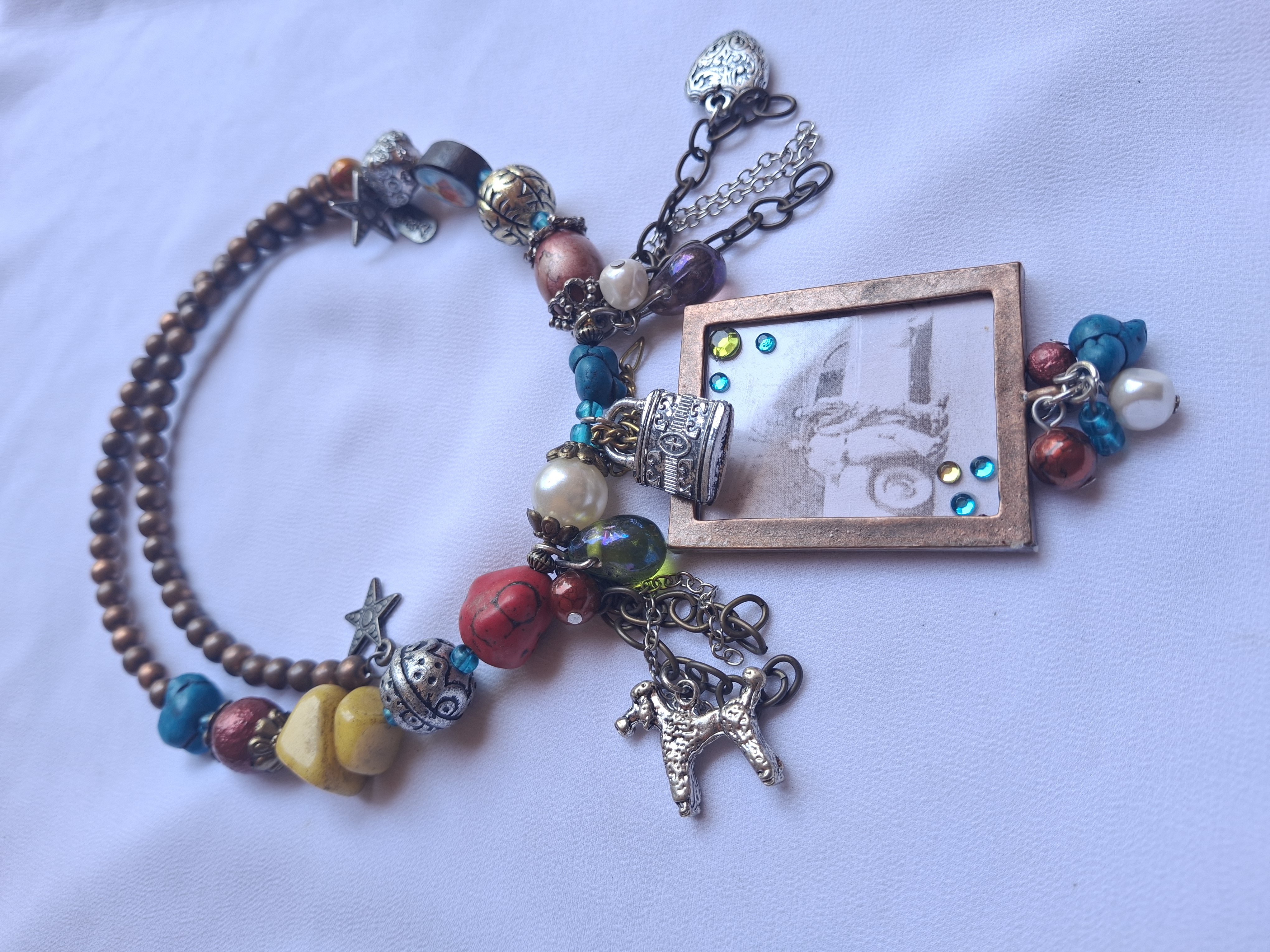 Image 2 for Vintage Multi-Charm Beaded Necklace - Swarovski Crystals